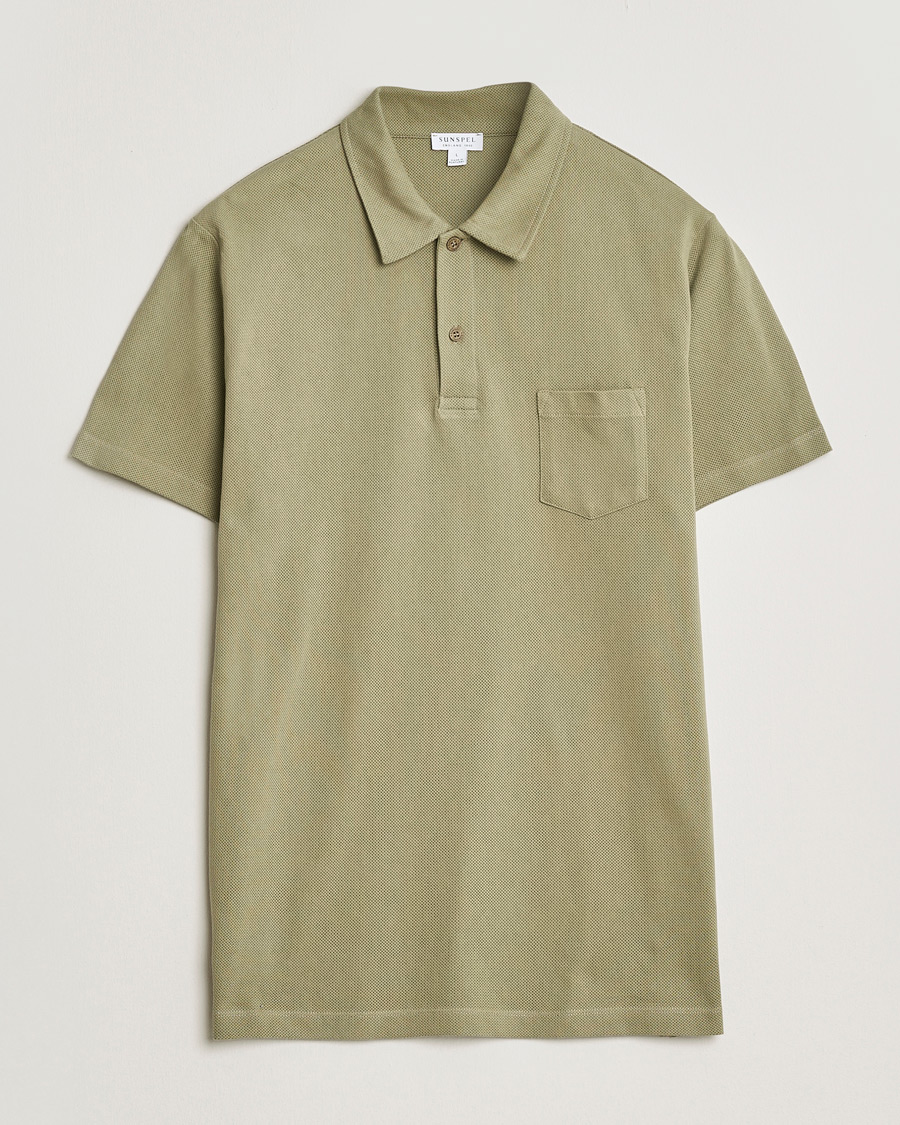 Homme | Polos | Sunspel | Riviera Polo Shirt Pistachio