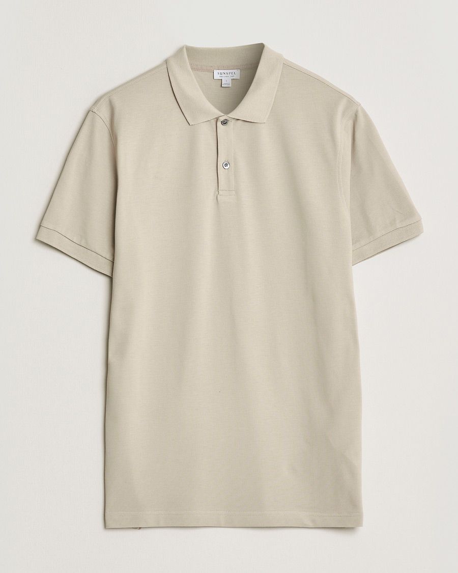 Homme | Polos | Sunspel | Supima Cotton Short Sleeve Pique Polo Hazelwood