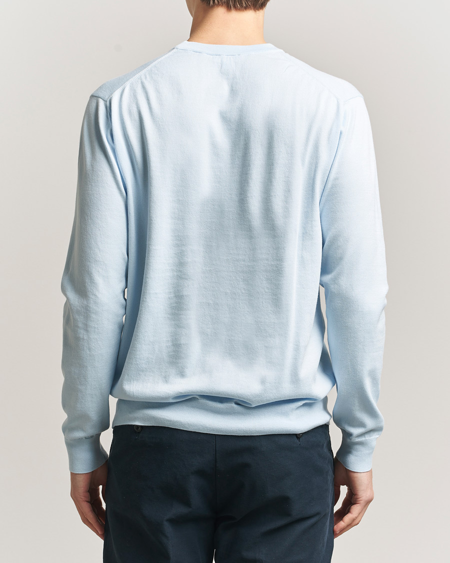 Homme | Pulls Et Tricots | Sunspel | Lightweight Knitted Cotton Crew Pastel Blue