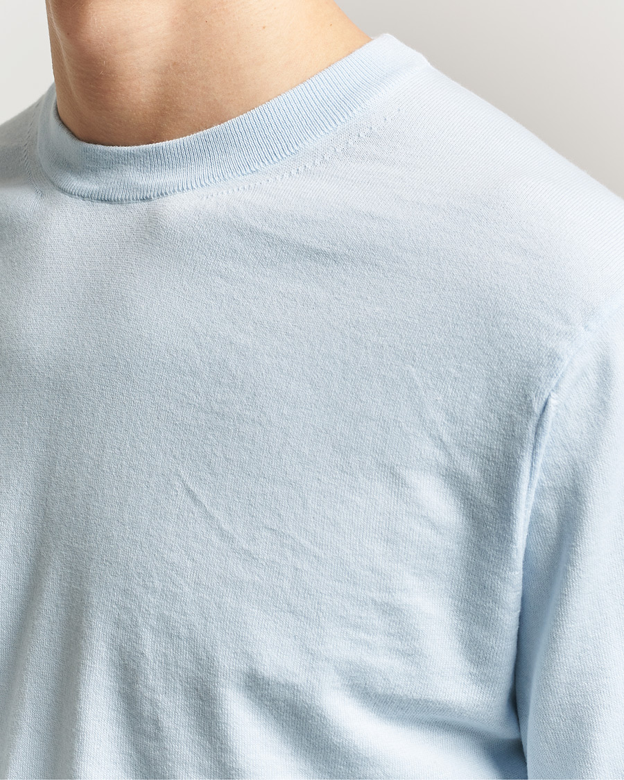 Homme | Pulls Et Tricots | Sunspel | Lightweight Knitted Cotton Crew Pastel Blue