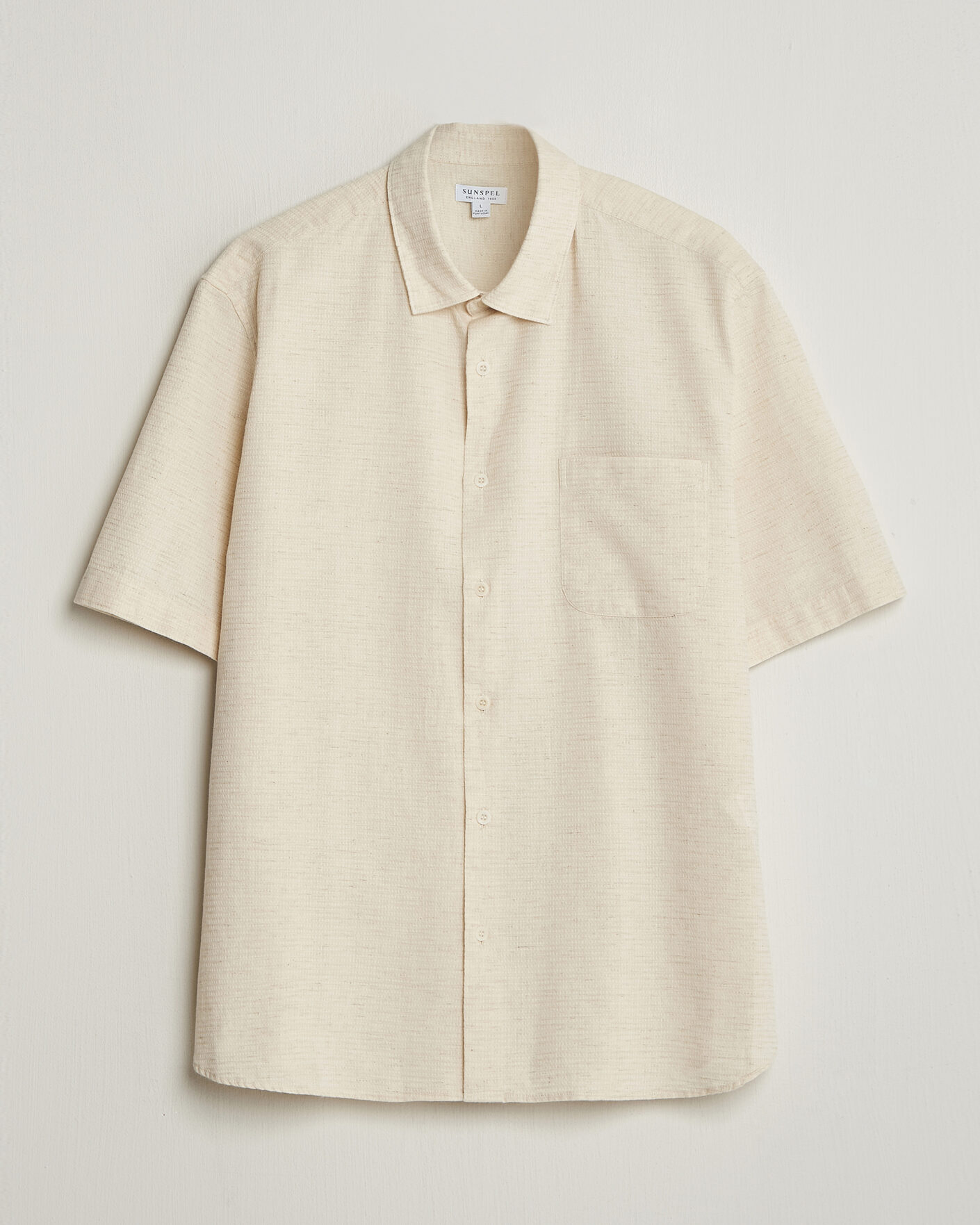 Homme | Chemises | Sunspel | Natural Texture Linen Shirt Ecru
