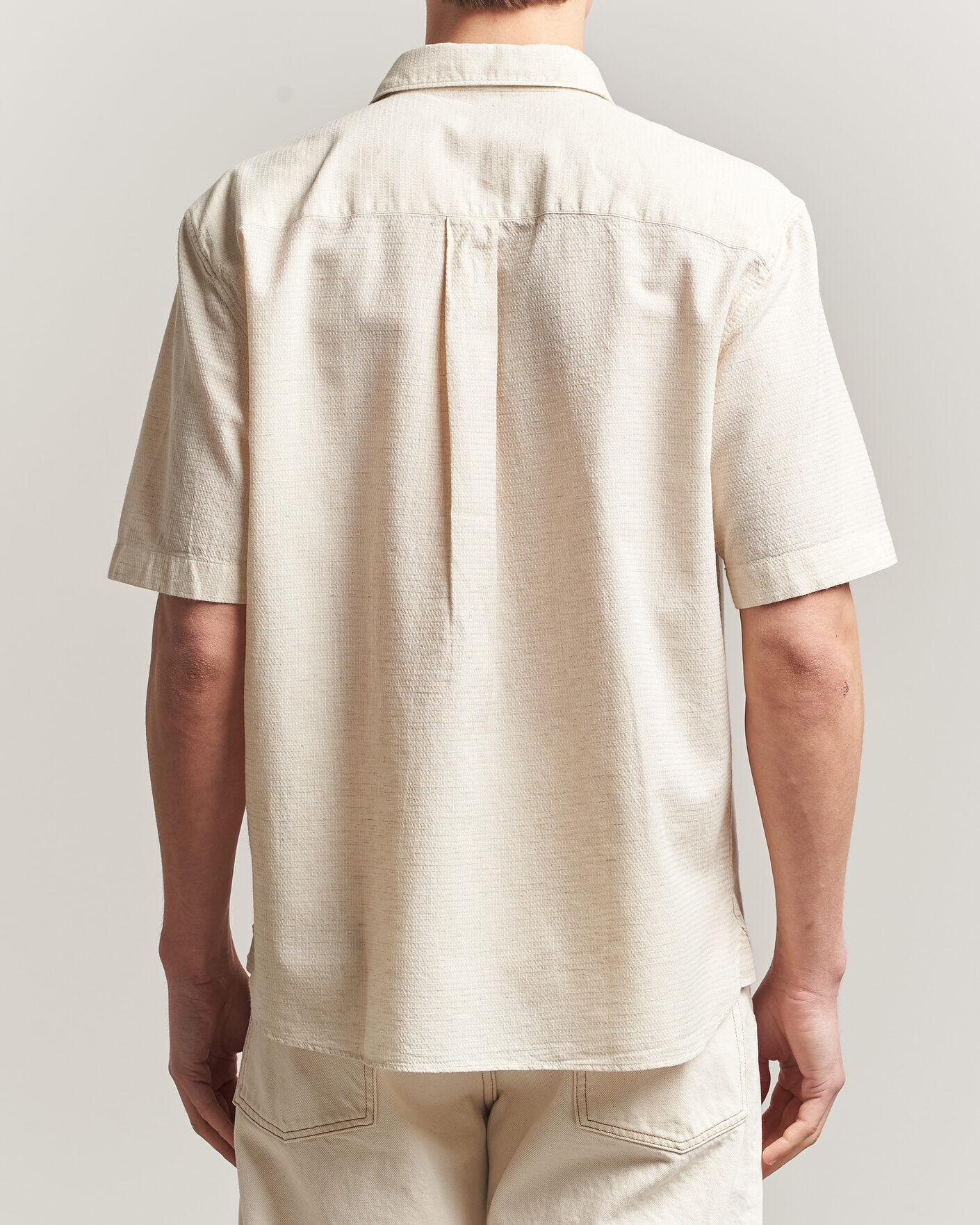 Homme | Chemises | Sunspel | Natural Texture Linen Shirt Ecru