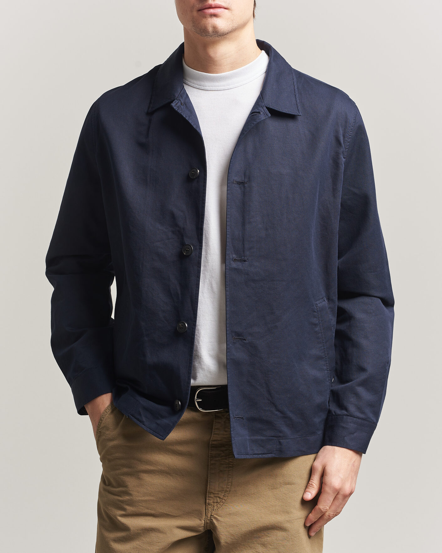Homme | Manteaux Et Vestes | Sunspel | Cotton/Linen Jacket Navy