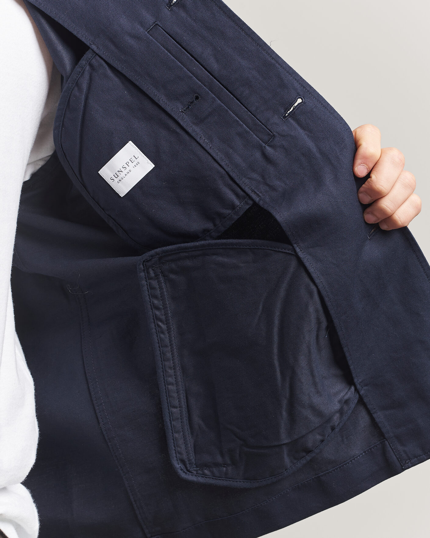 Homme | Manteaux Et Vestes | Sunspel | Cotton/Linen Jacket Navy