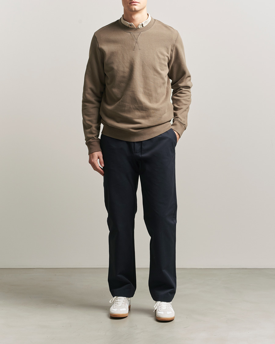 Homme | Pantalons | Sunspel | Soft Cotton Drill Trousers Navy