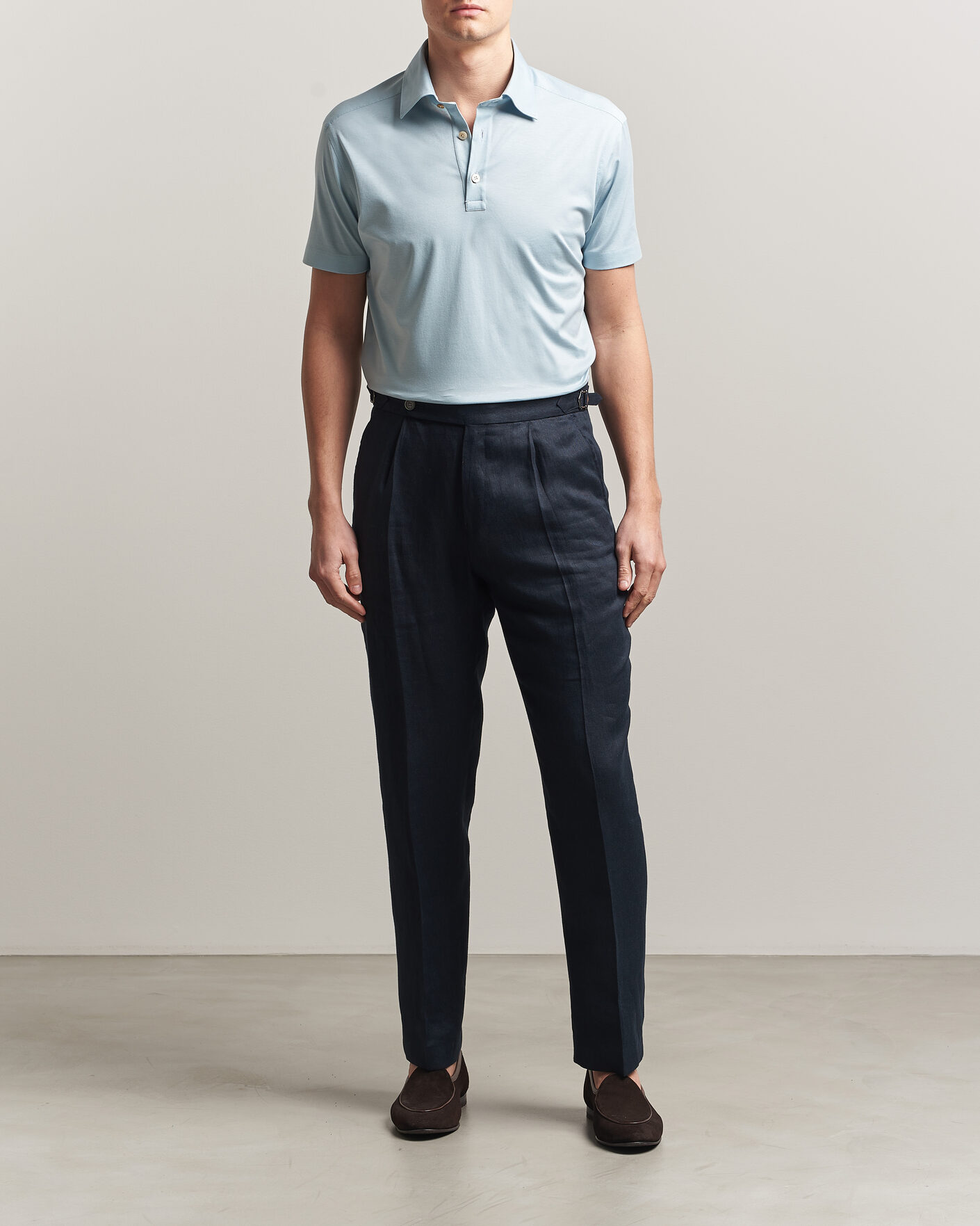 Homme | Polos | Kiton | Short Sleeve Jersey Polo Sky Blue