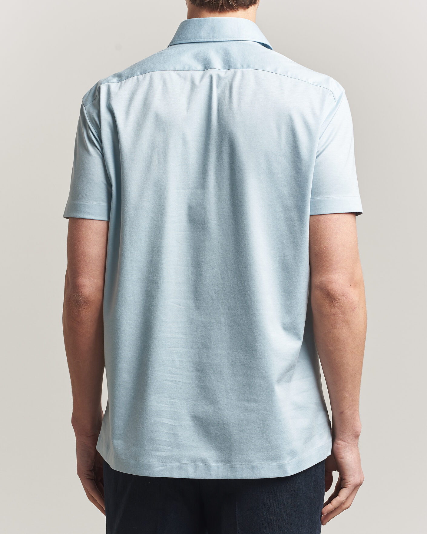 Homme | Polos | Kiton | Short Sleeve Jersey Polo Sky Blue