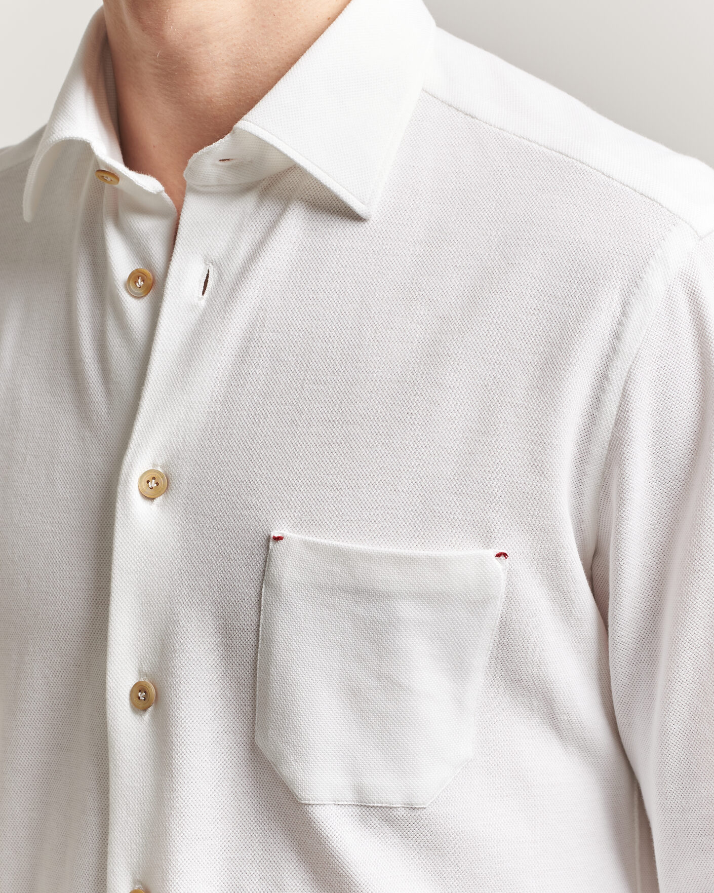 Homme | Chemises | Kiton | Jersey Piquet Shirt White