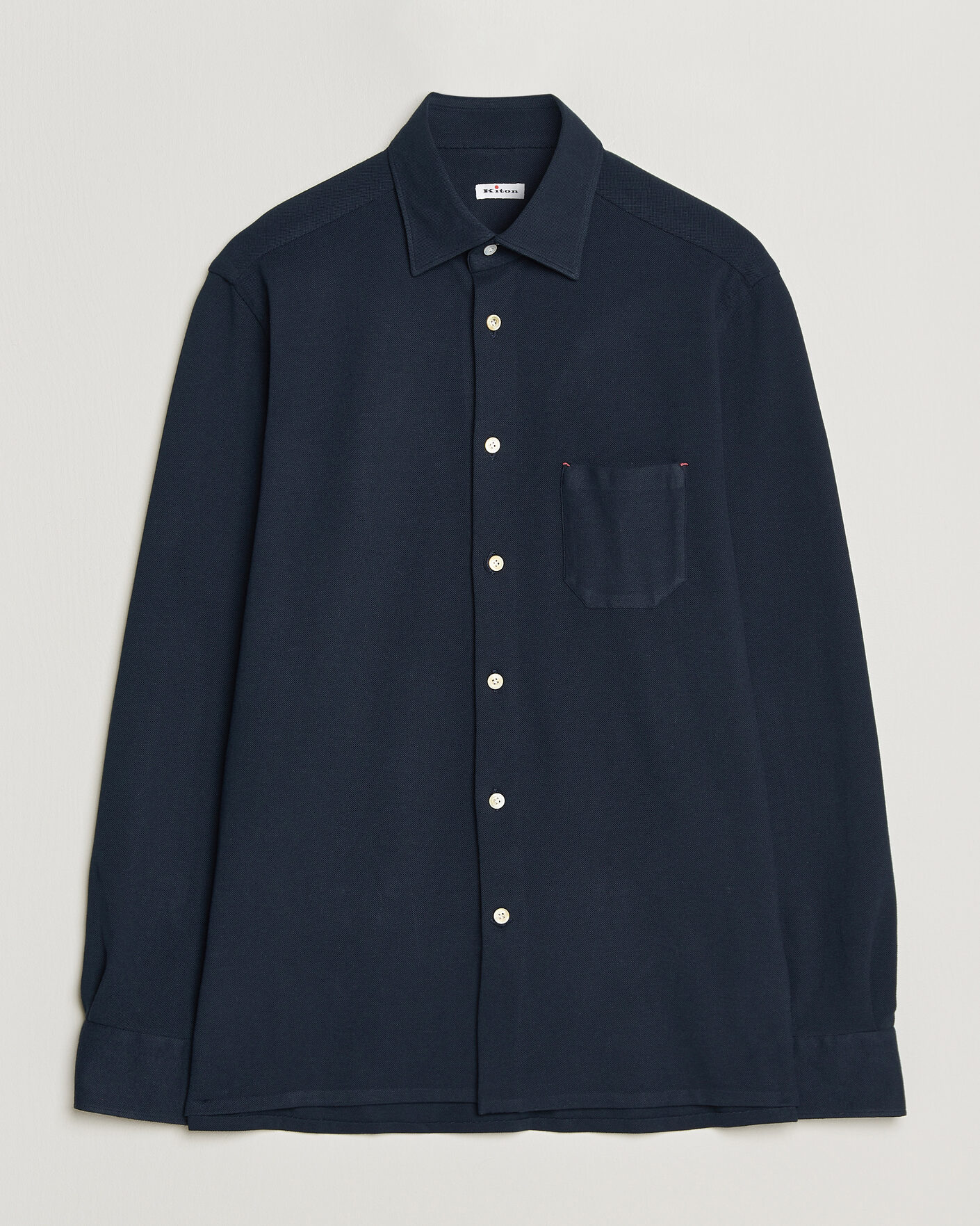 Homme | Chemises | Kiton | Jersey Piquet Shirt Navy