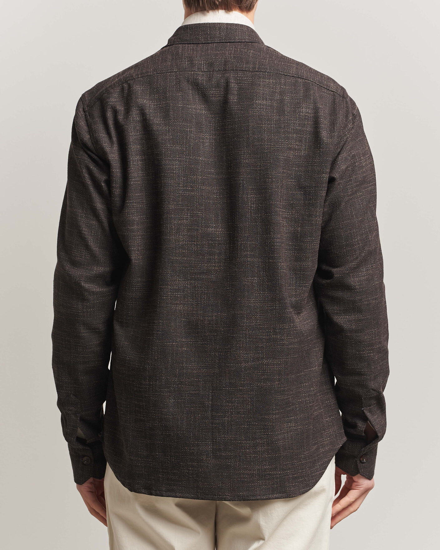 Homme | Chemises | Kiton | Virgin Wool Overshirt Dark Brown