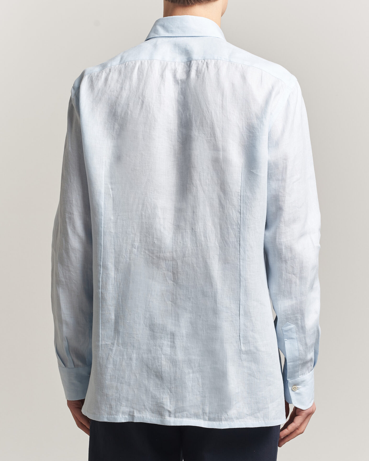 Homme | Chemises | Kiton | Linen Sport Shirt Light Blue