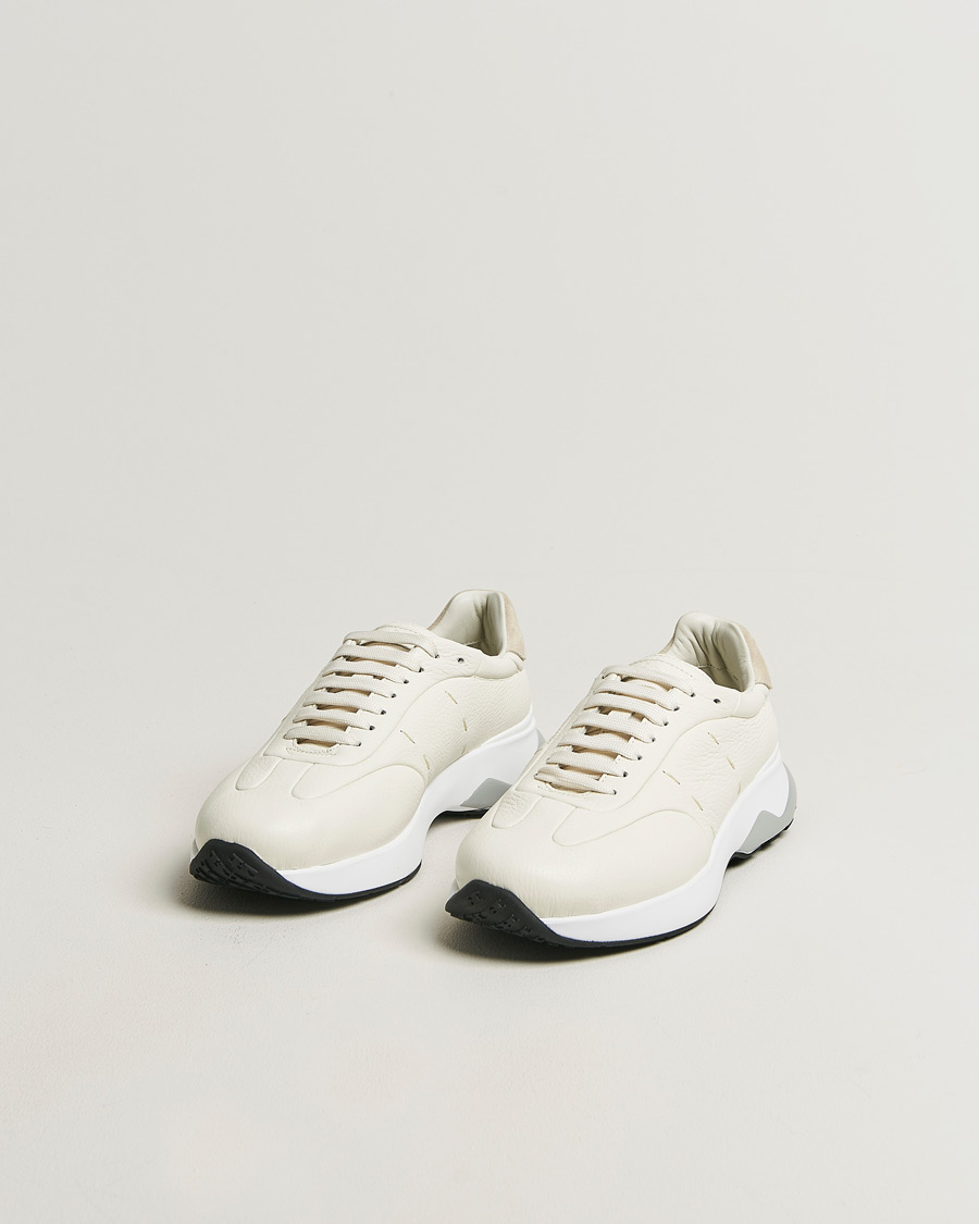 Homme | Baskets | Kiton | Deerskin Running Sneakers White
