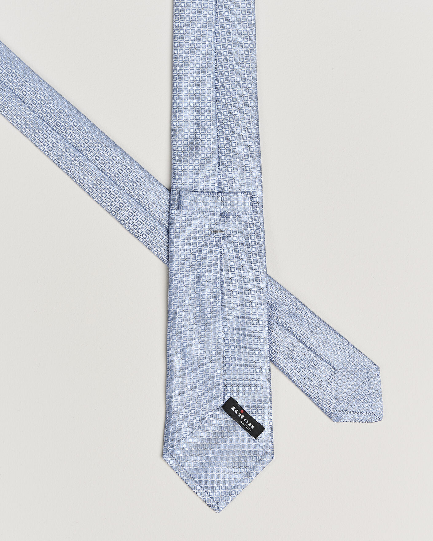 Homme | Cravates | Kiton | Micro Structure Silk Tie Sky Blue