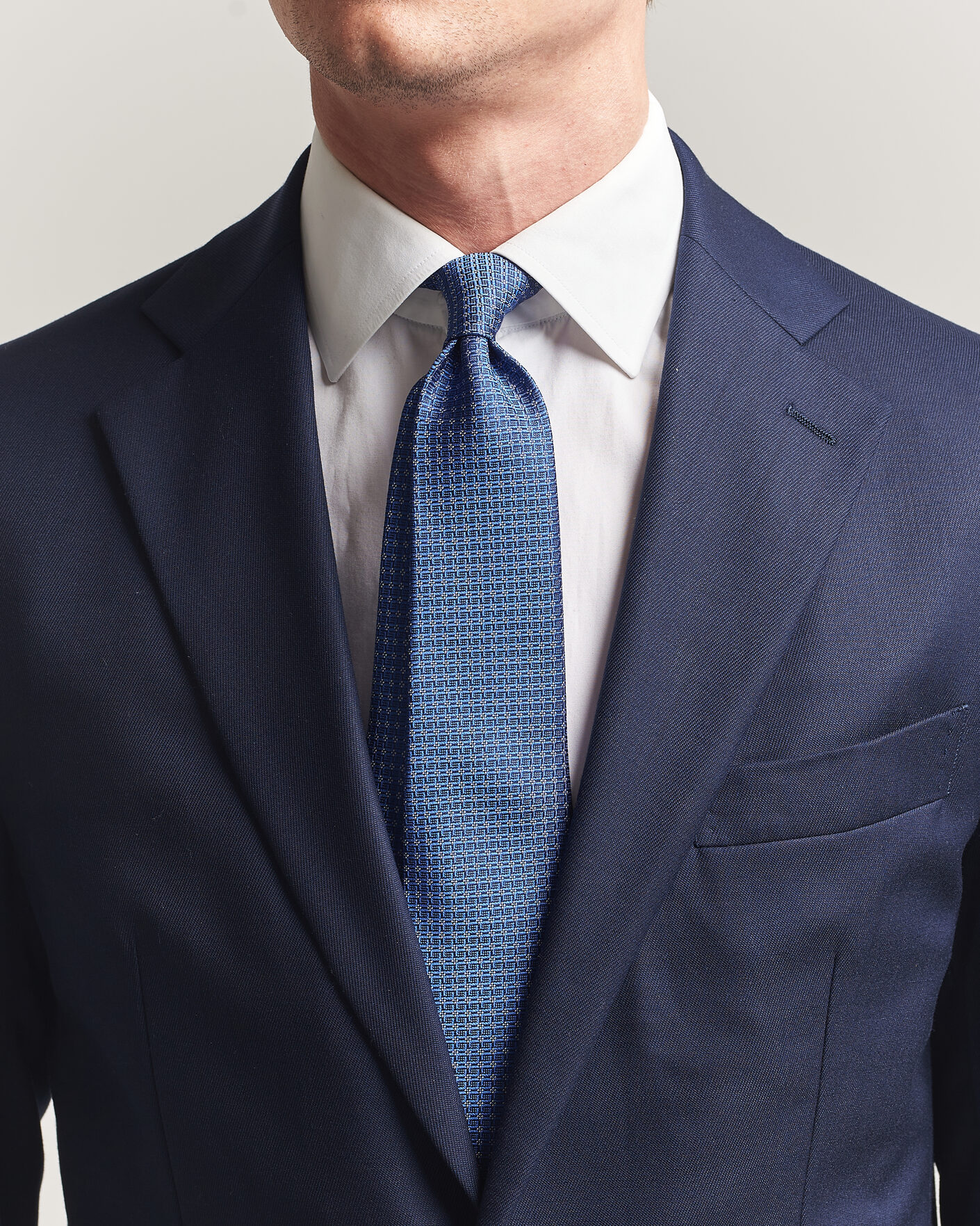 Homme | Cravates | Kiton | Micro Structure Silk Tie Navy