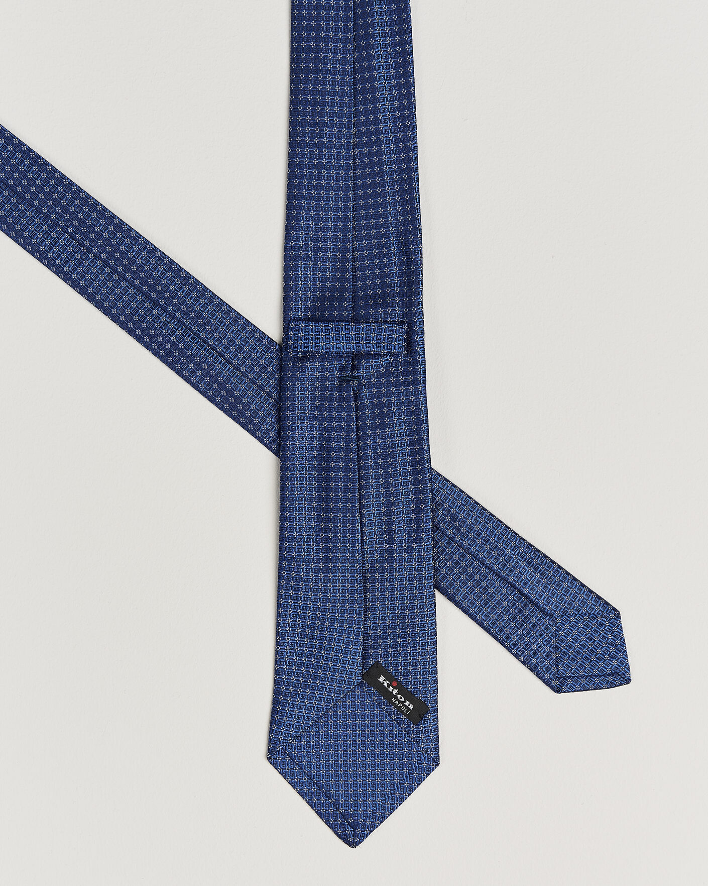 Homme | Cravates | Kiton | Micro Structure Silk Tie Navy