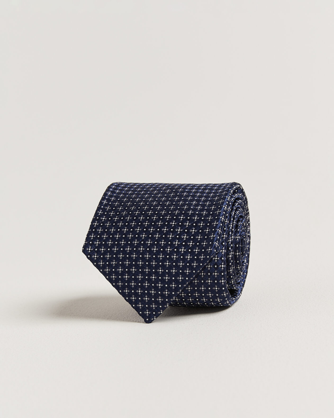 Homme | Cravates | Kiton | Flower Jacquard Silk Tie Navy