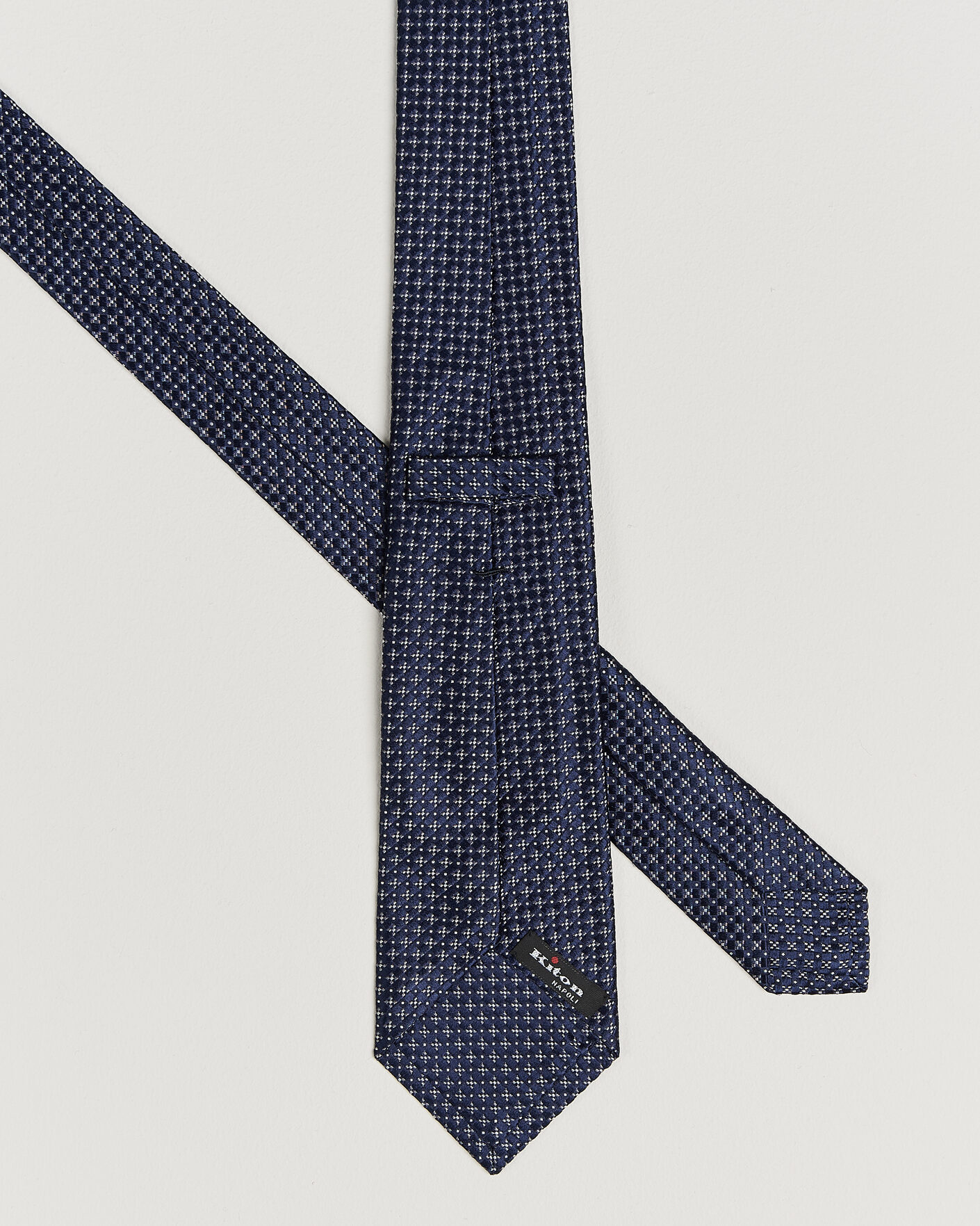 Homme | Cravates | Kiton | Flower Jacquard Silk Tie Navy