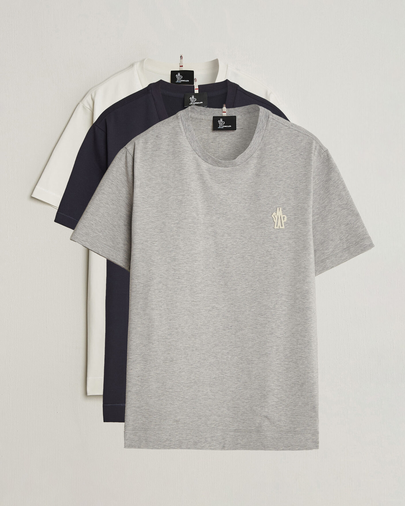 Homme | T-shirts | Moncler Grenoble | 3-Pack Logo T-Shirts White/Grey/Black