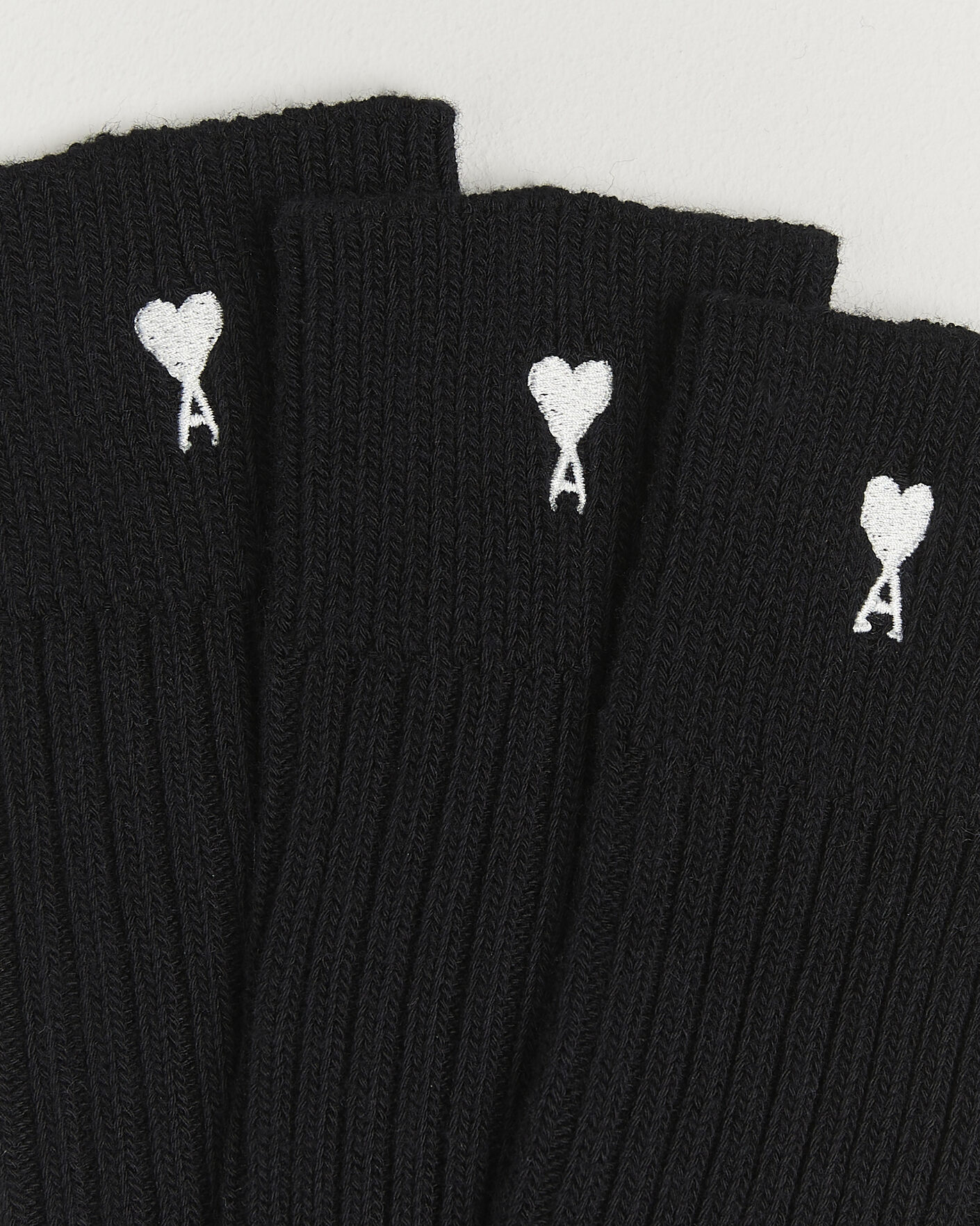 Homme | Sous-Vêtements Et Chaussettes | AMI | 3-Pack Heart Logo Cotton Socks Black