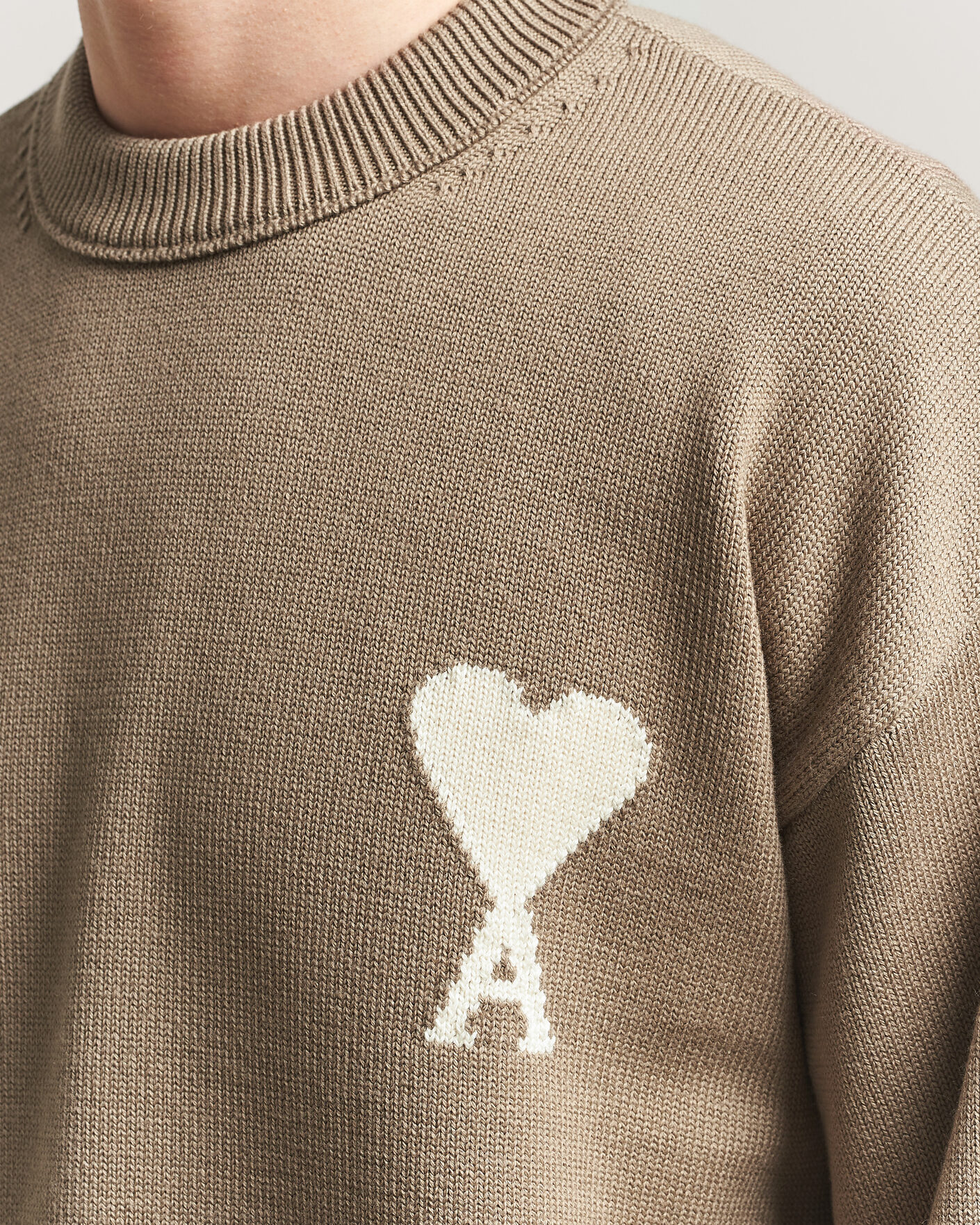 Homme | Pulls Et Tricots | AMI | Big Heart Wool Sweater Beige