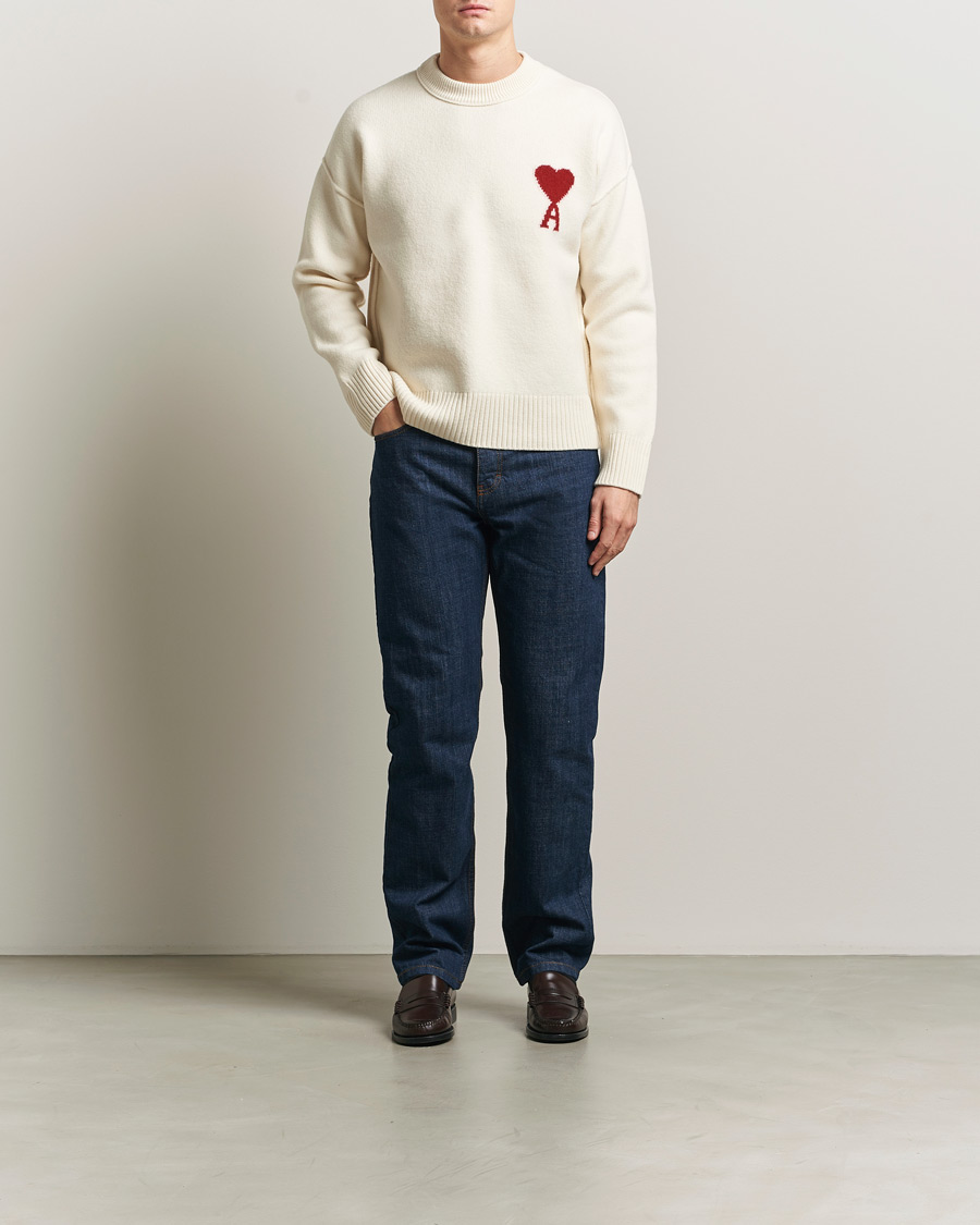 Homme | Pulls Et Tricots | AMI | Big Heart Wool Sweater Ecru