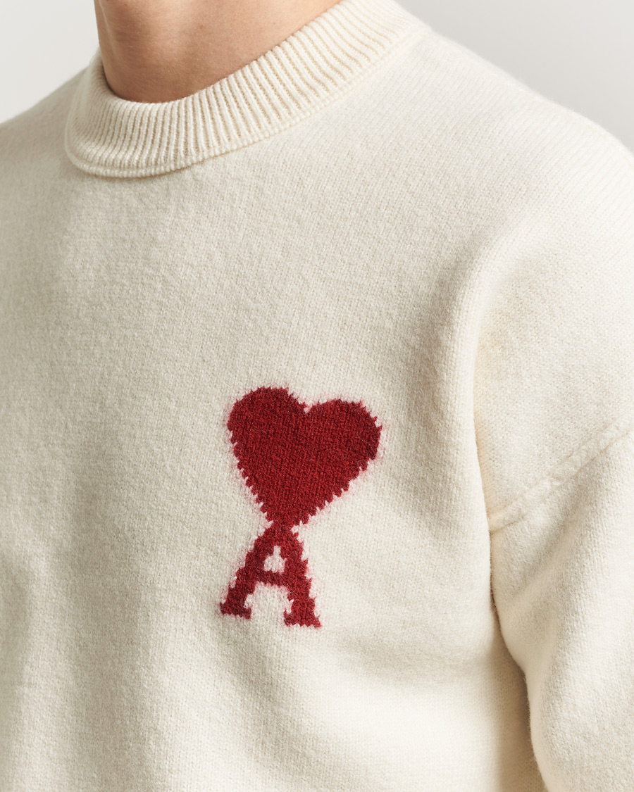 Homme | Pulls Et Tricots | AMI | Big Heart Wool Sweater Ecru