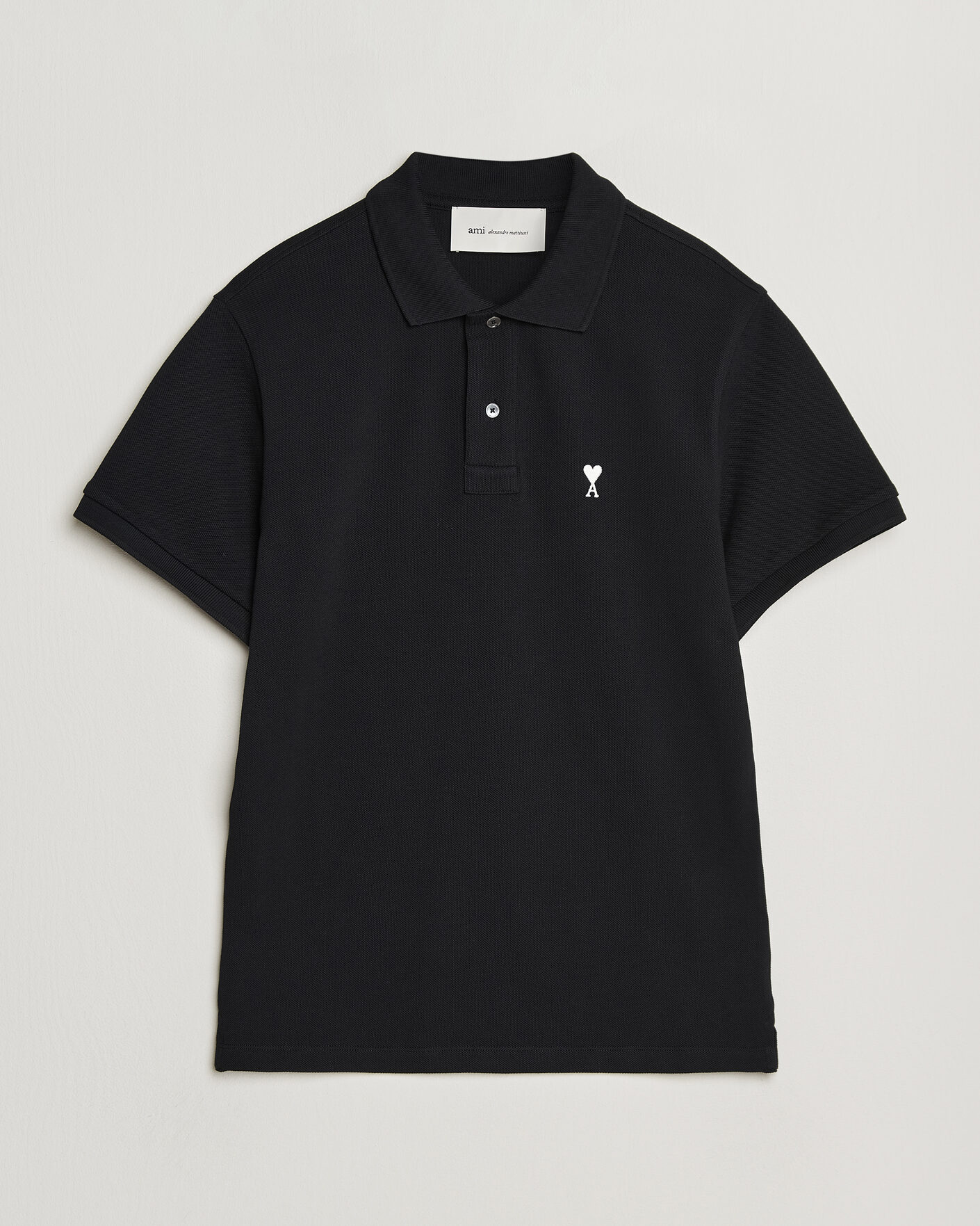 Homme | Polos | AMI | Contrast Heart Logo Polo Black