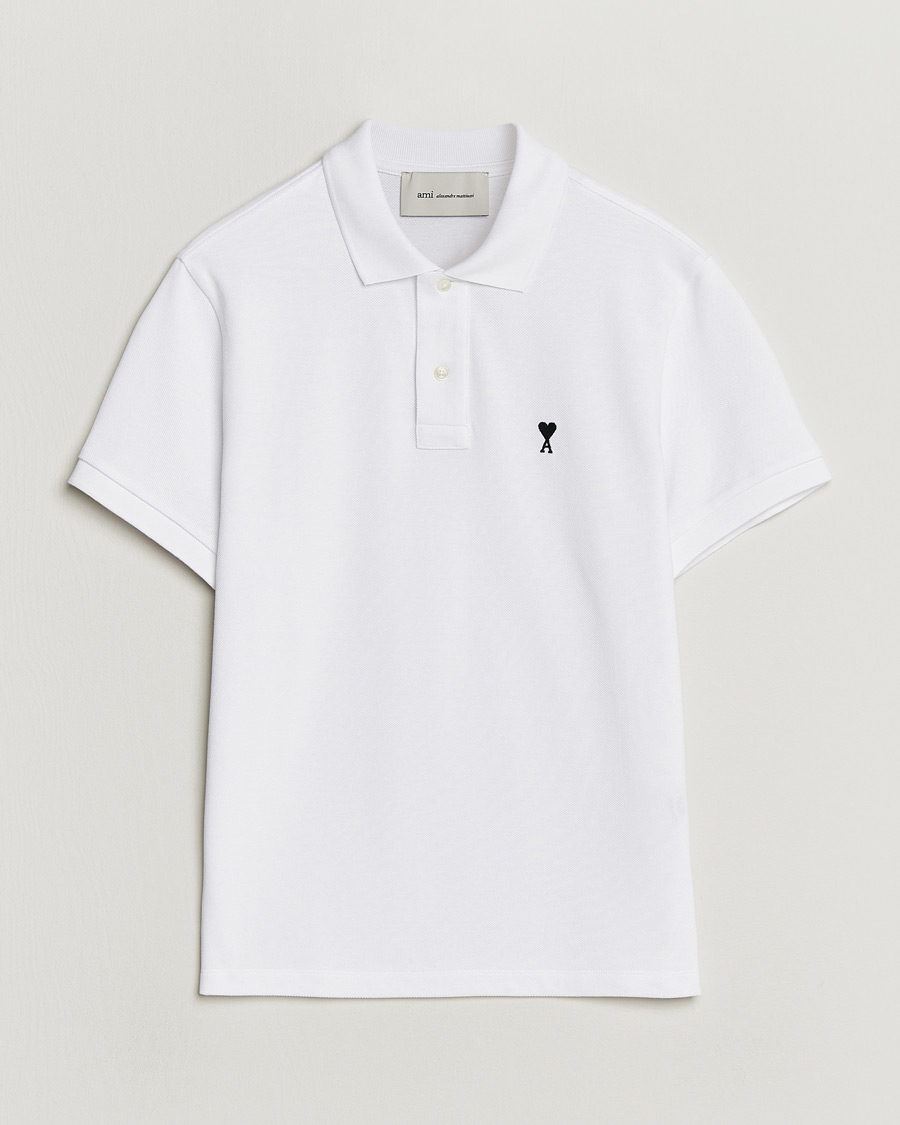 Homme | Polos | AMI | Contrast Heart Logo Polo White