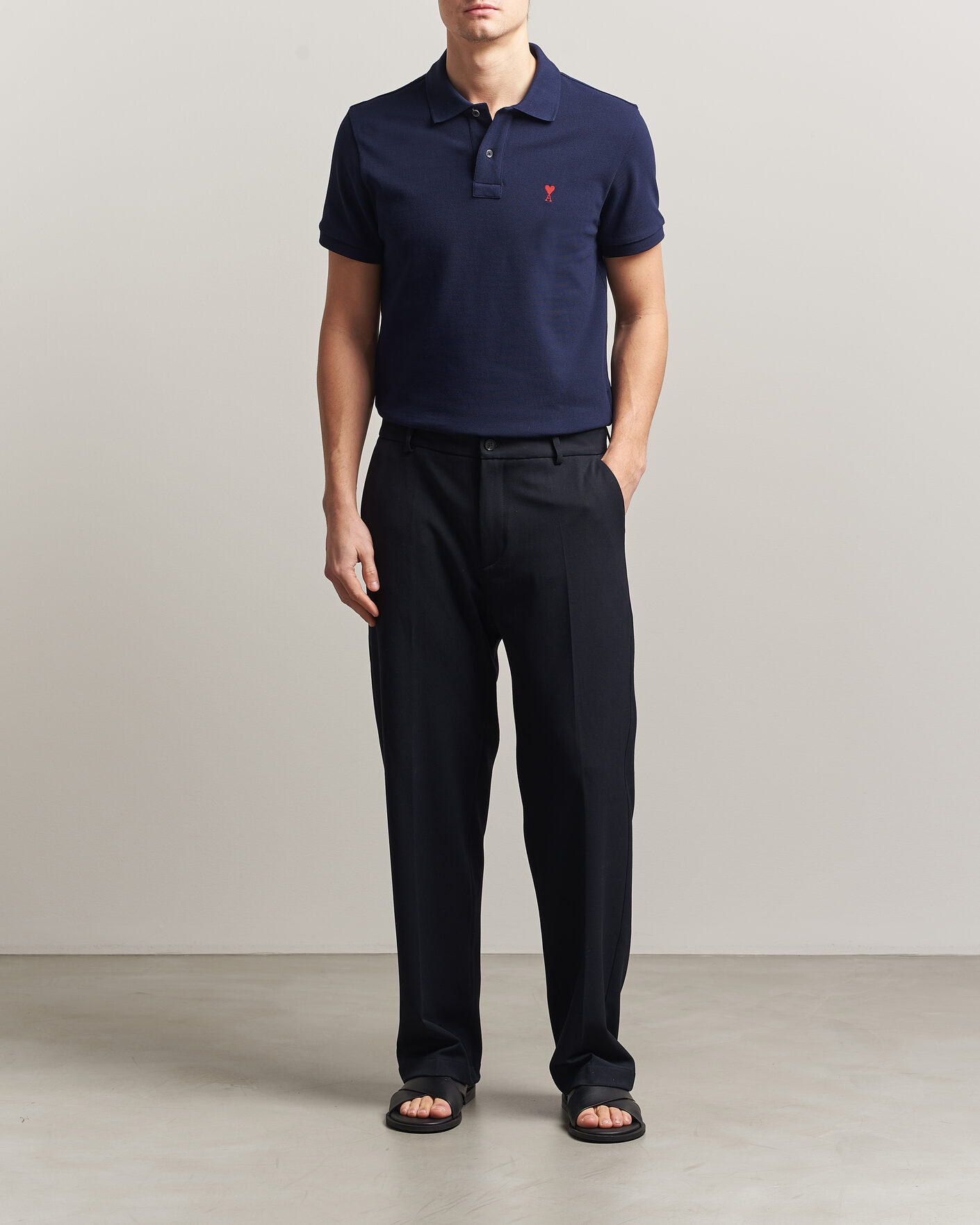 Homme | Polos | AMI | Heart Logo Polo Navy