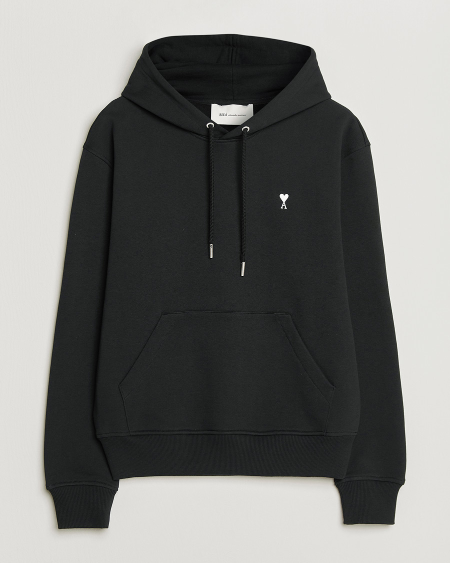 Homme | Pulls Et Tricots | AMI | Contrast Heart Logo Hoodie Black
