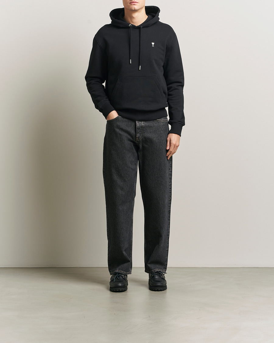 Homme | Pulls Et Tricots | AMI | Contrast Heart Logo Hoodie Black