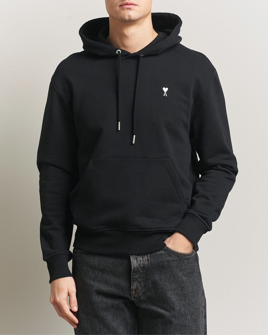 Homme | Pulls Et Tricots | AMI | Contrast Heart Logo Hoodie Black