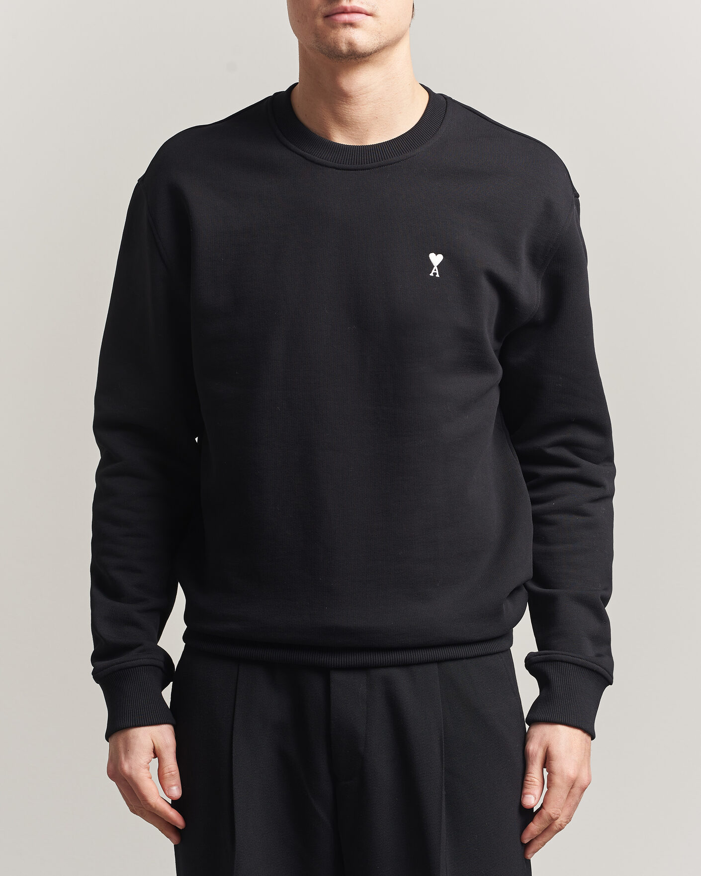 Homme | Pulls Et Tricots | AMI | Contrast Heart Logo Sweatshirt Black