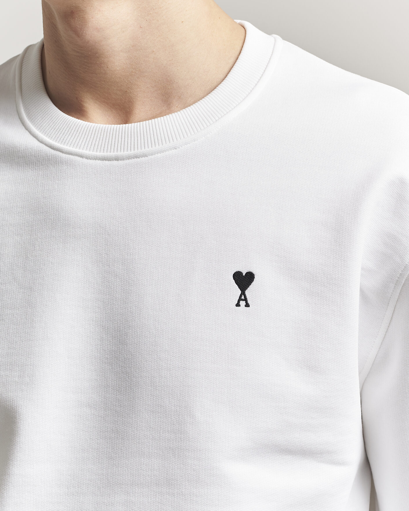 Homme | Pulls Et Tricots | AMI | Contrast Heart Logo Sweatshirt White