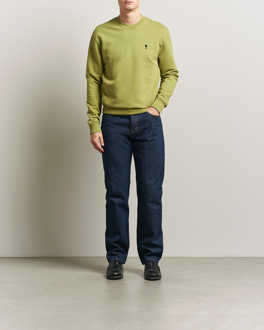 Homme | Pulls Et Tricots | AMI | Contrast Heart Logo Sweatshirt Matcha