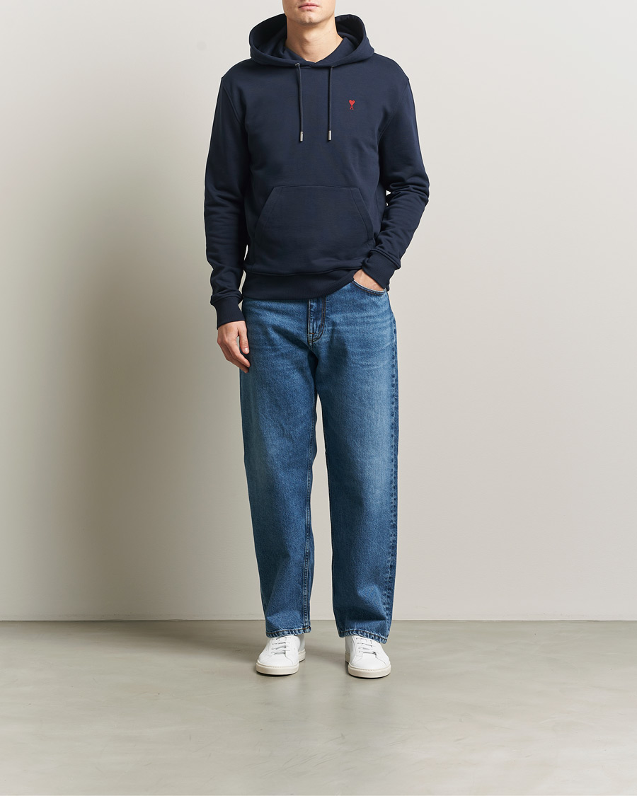 Homme | Pulls Et Tricots | AMI | Heart Logo Hoodie Navy