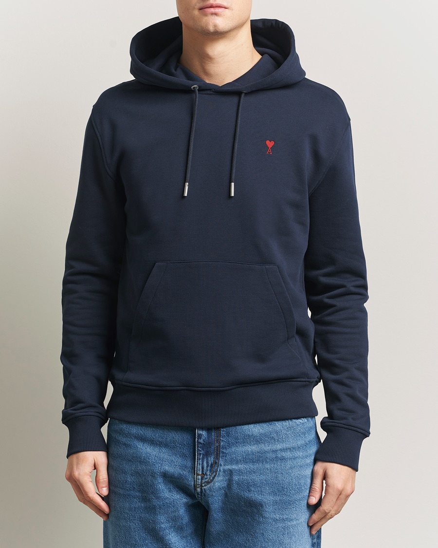 Homme | Pulls Et Tricots | AMI | Heart Logo Hoodie Navy