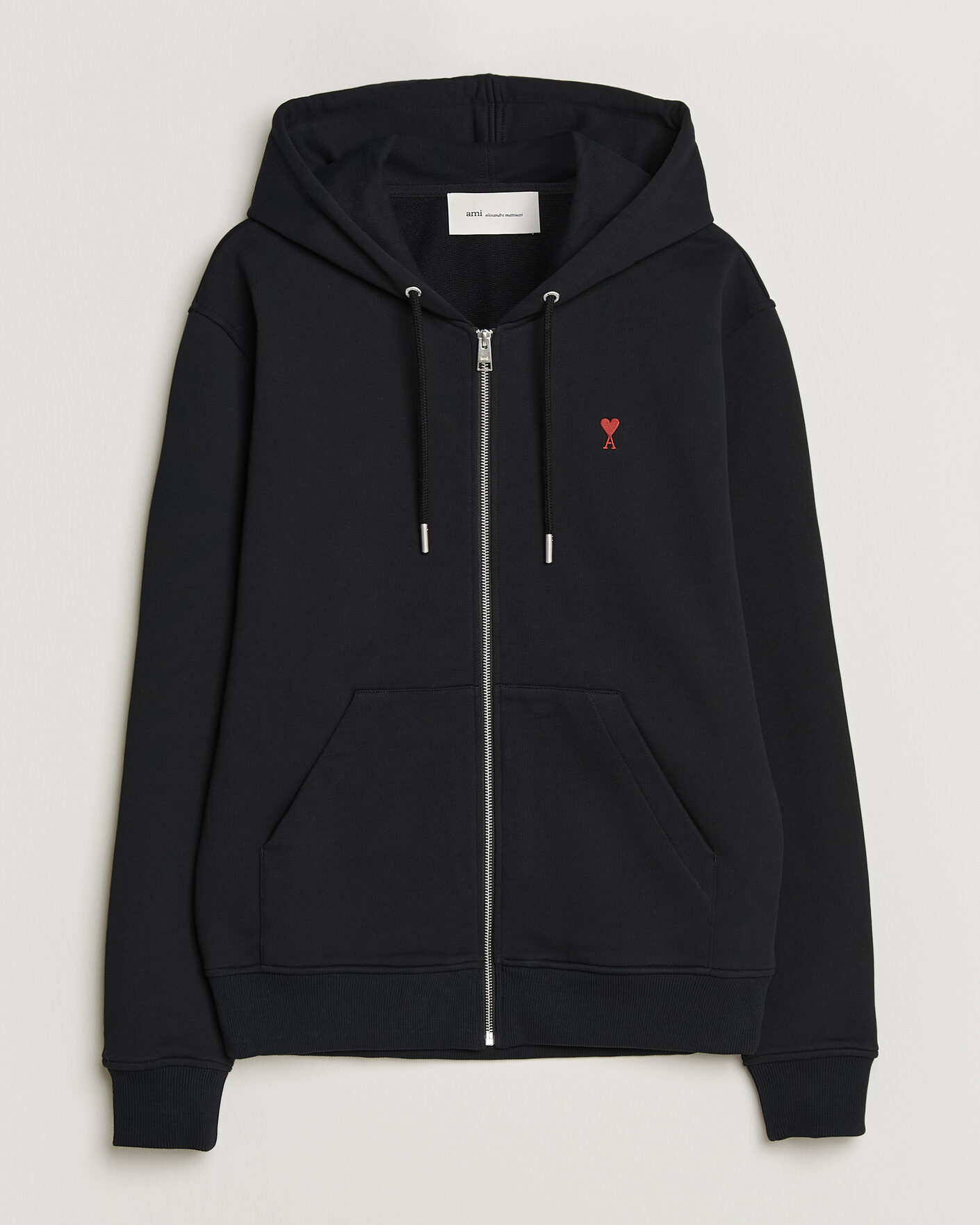 Homme | Pulls Et Tricots | AMI | Heart Logo Full Zip Hoodie Black