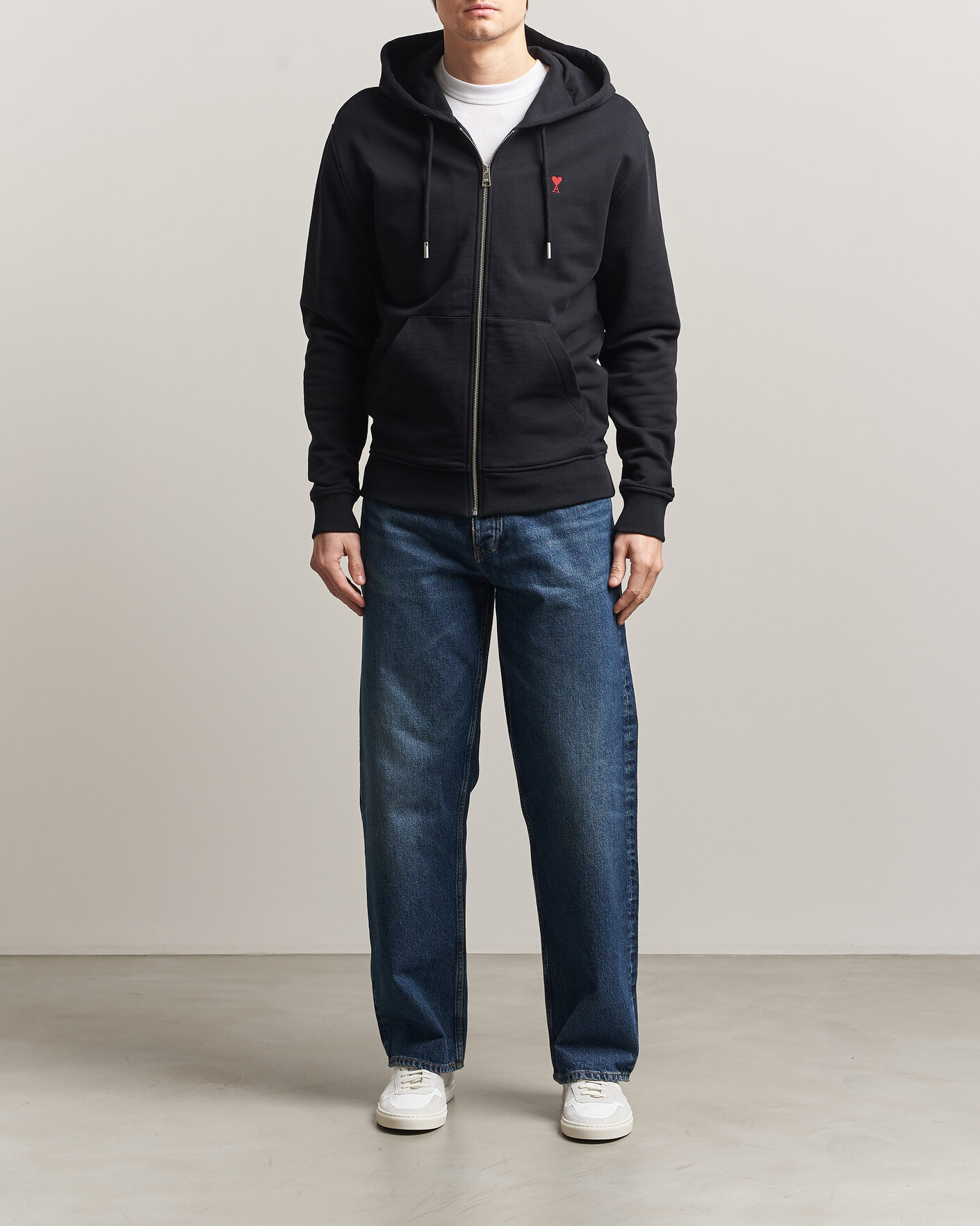 Homme | Pulls Et Tricots | AMI | Heart Logo Full Zip Hoodie Black