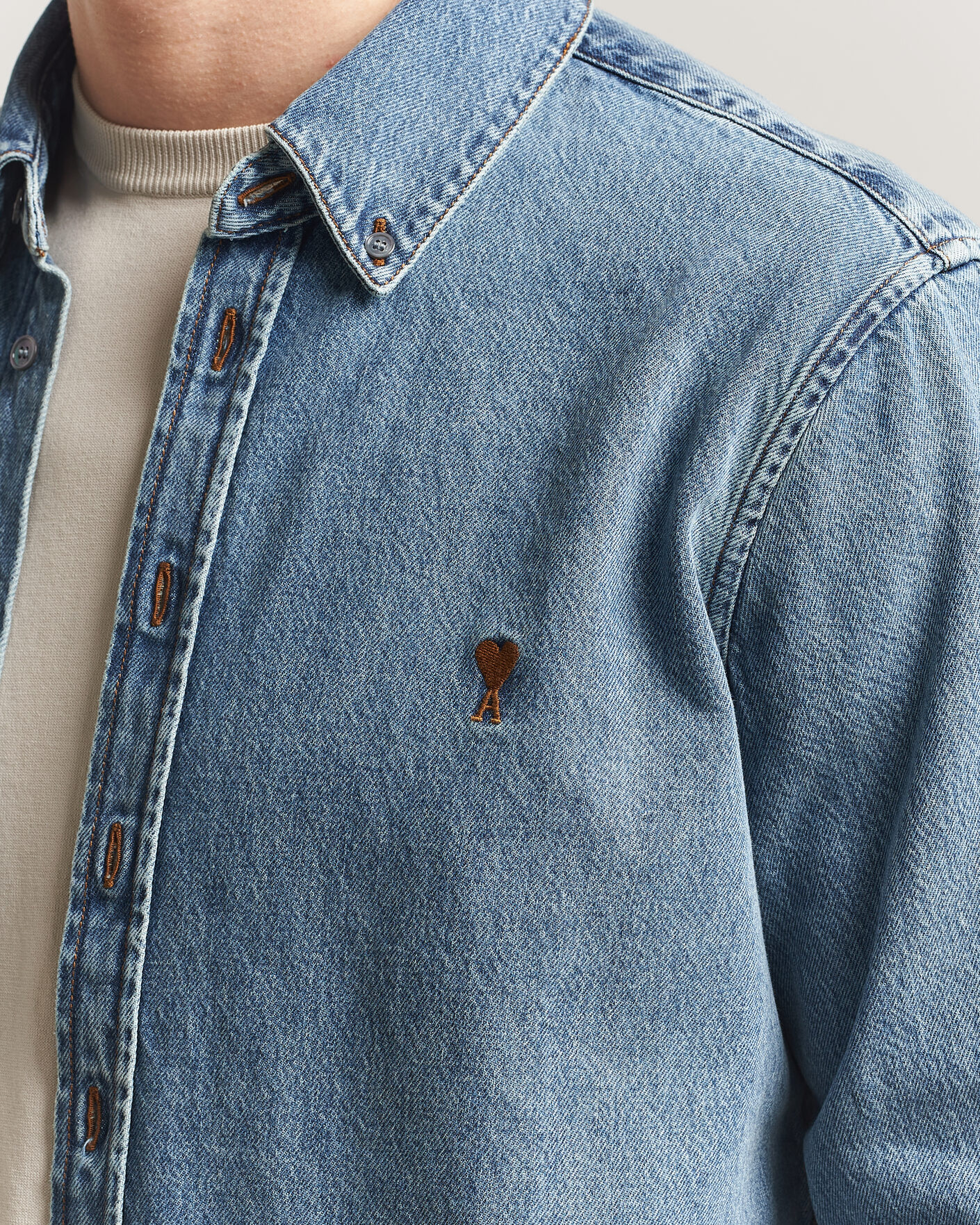 Homme | Chemises | AMI | Denim Overshirt Used Blue