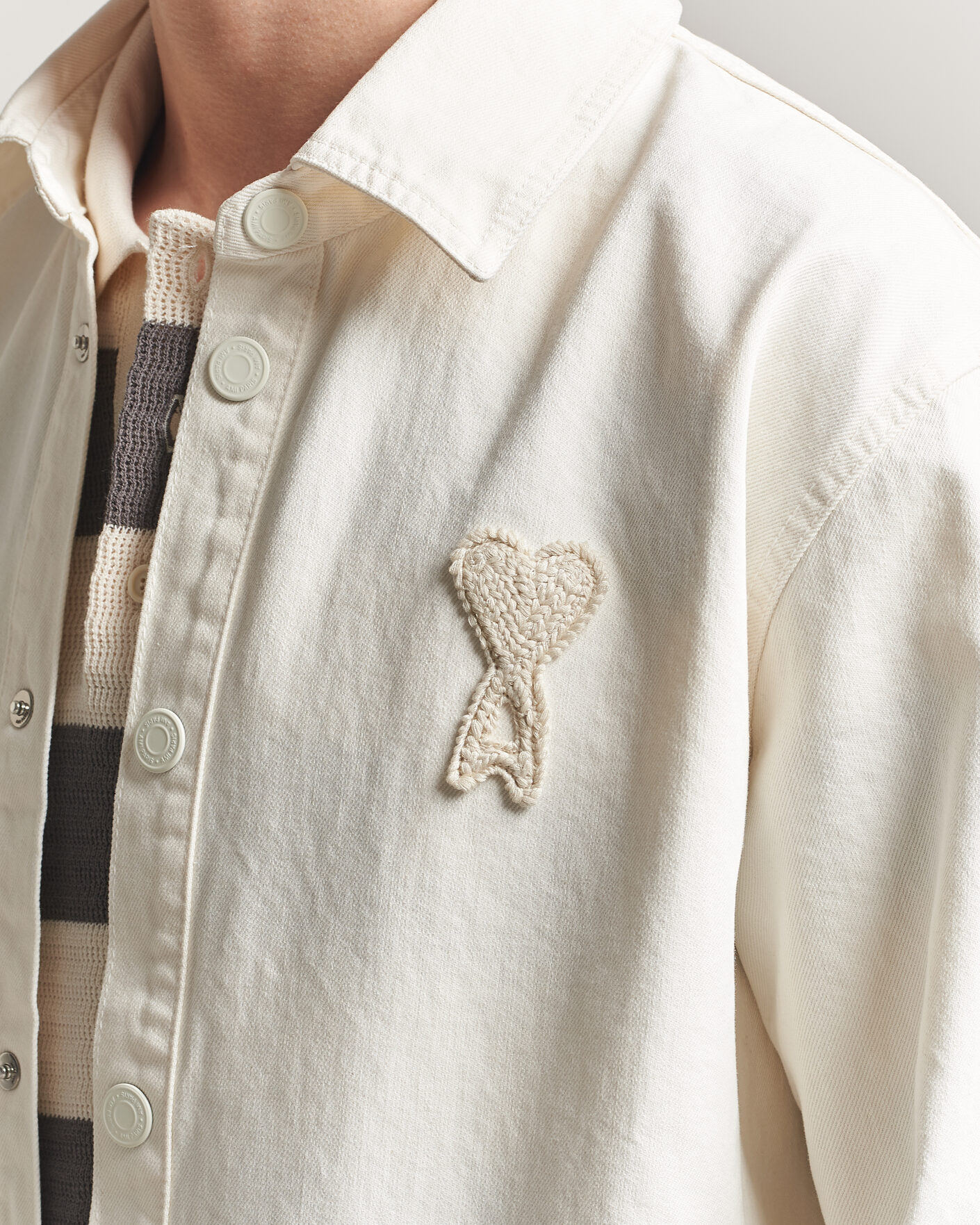 Homme | Chemises | AMI | Cotton Twill Overshirt Creme