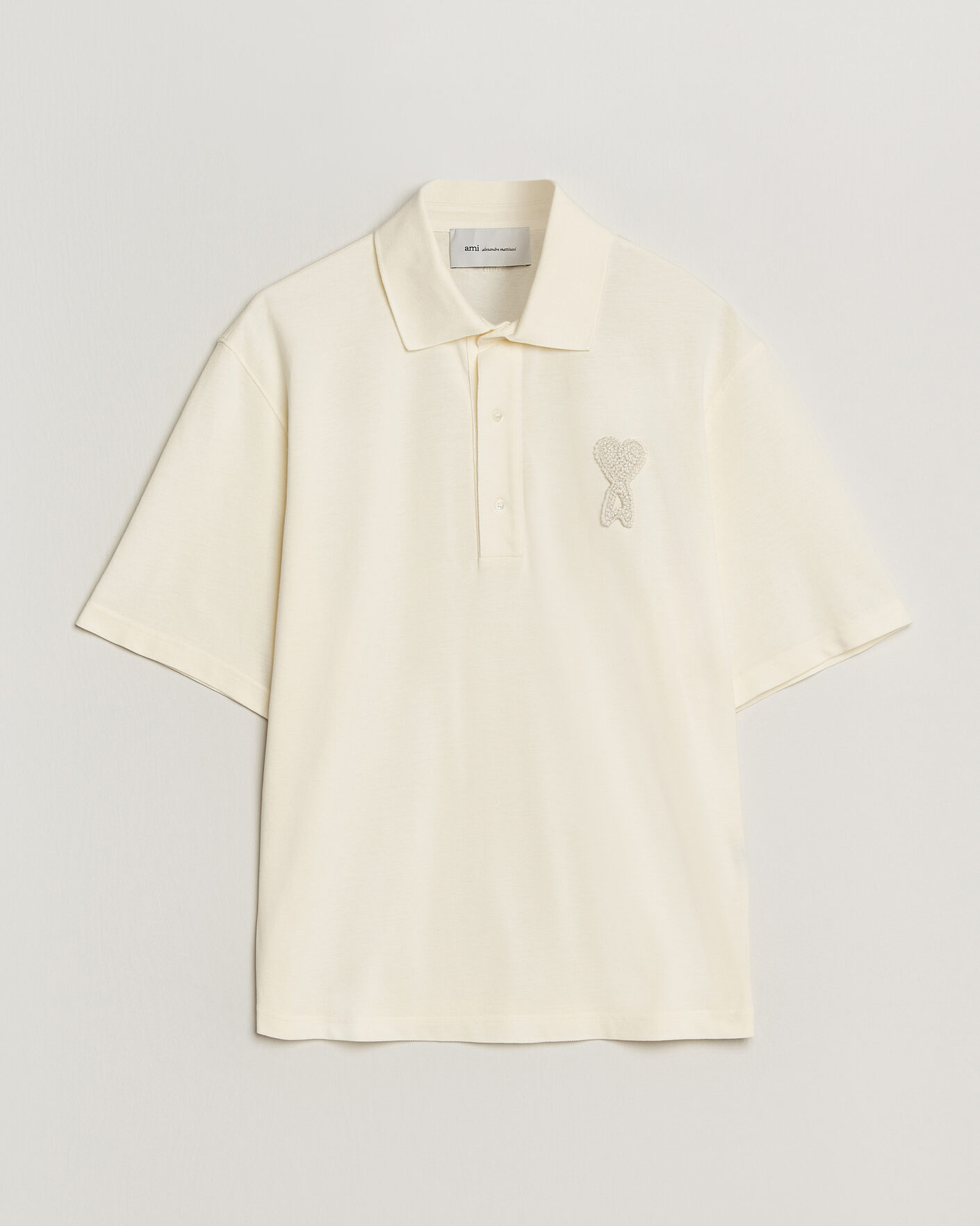 Homme | Polos | AMI | Knitted Heart Logo Polo Creme