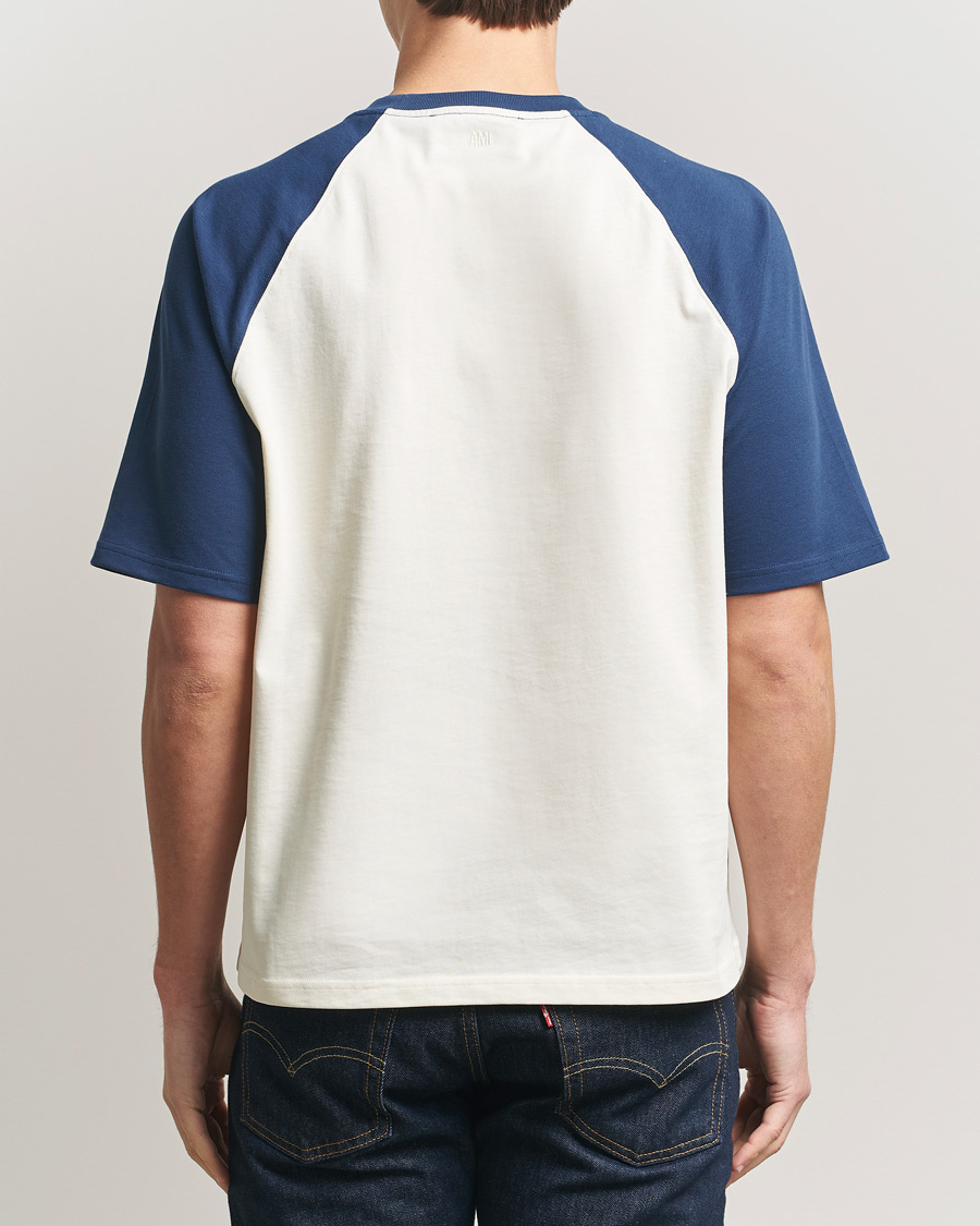 Homme | T-shirts | AMI | Knitted Heart Logo T-Shirt Creme/Navy