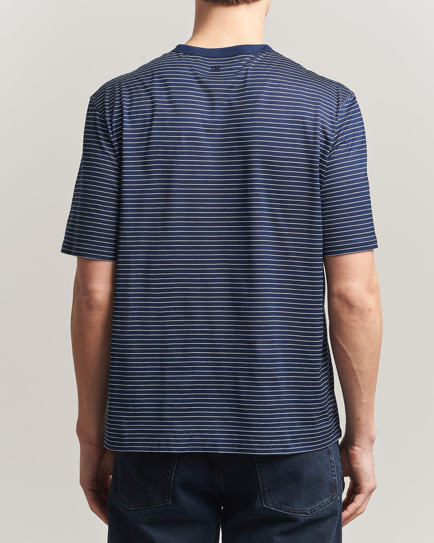 Homme | T-shirts | AMI | Striped T-Shirt Navy/White