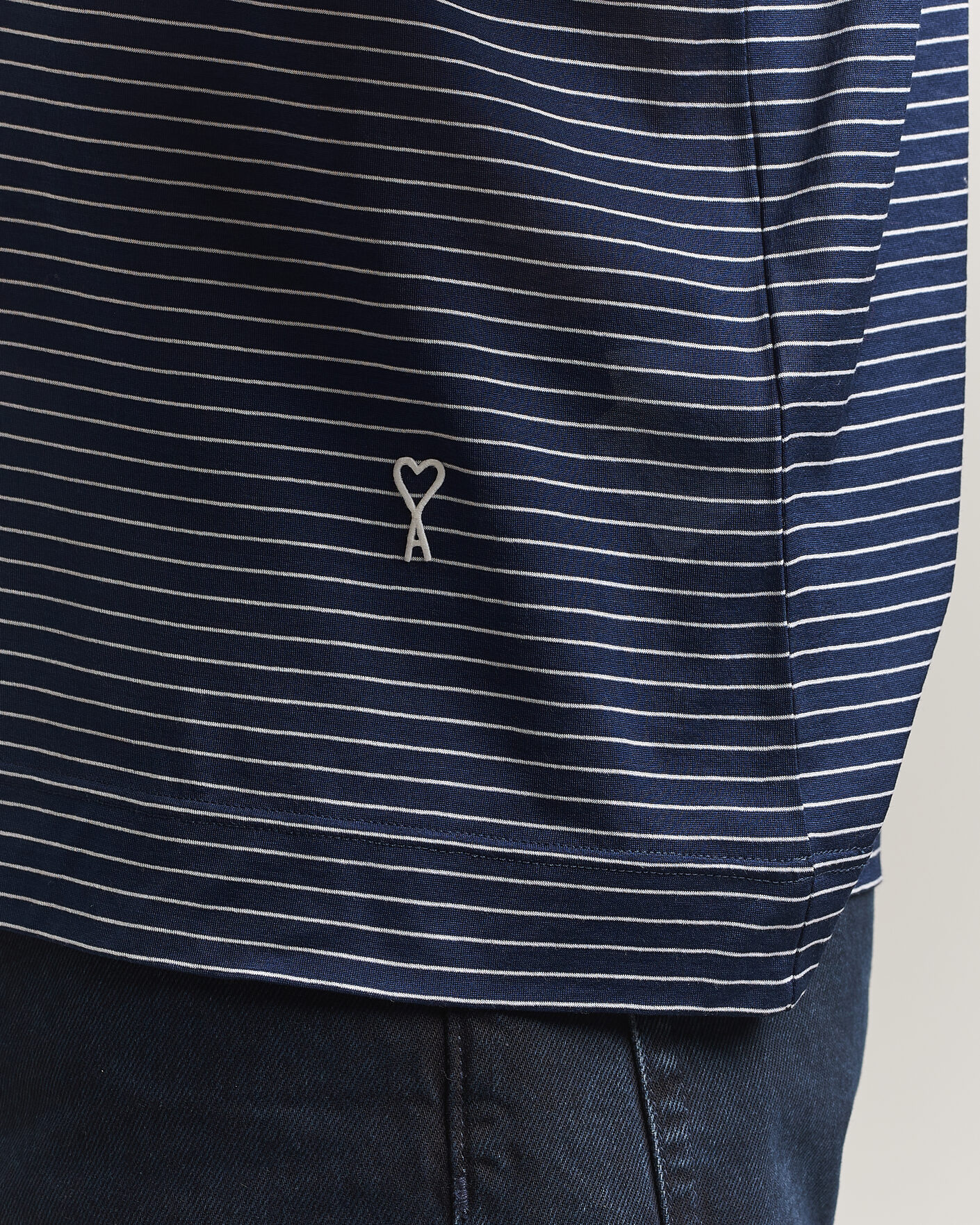 Homme | T-shirts | AMI | Striped T-Shirt Navy/White