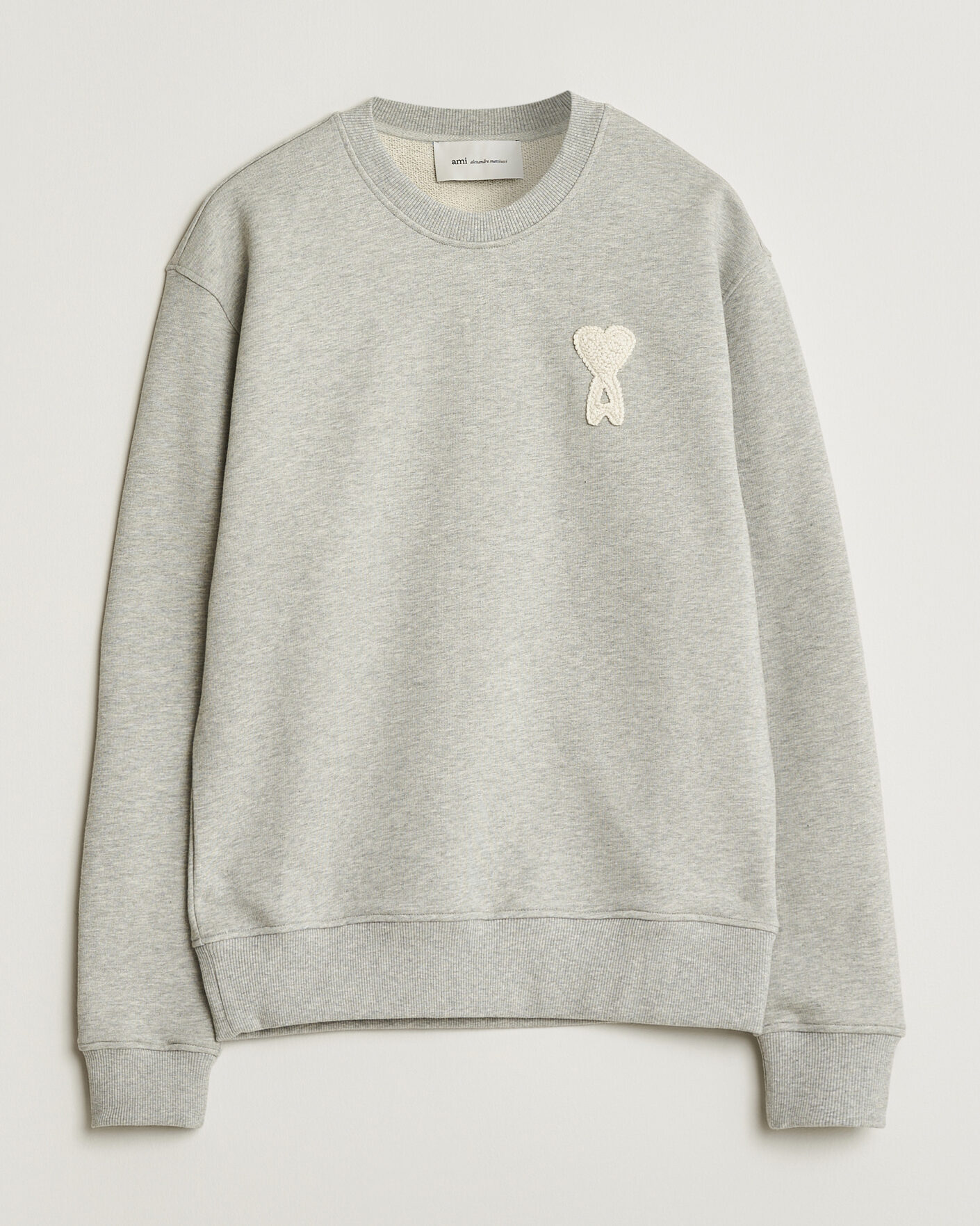 Homme | Pulls Et Tricots | AMI | Knitted Heart Logo Sweatshirt Grey Melange