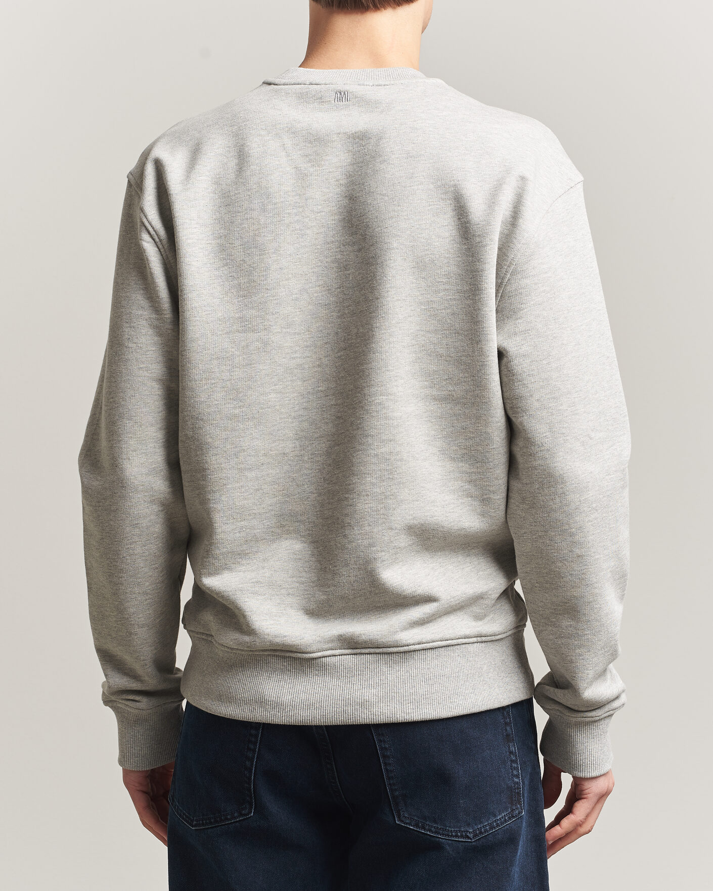 Homme | Pulls Et Tricots | AMI | Knitted Heart Logo Sweatshirt Grey Melange