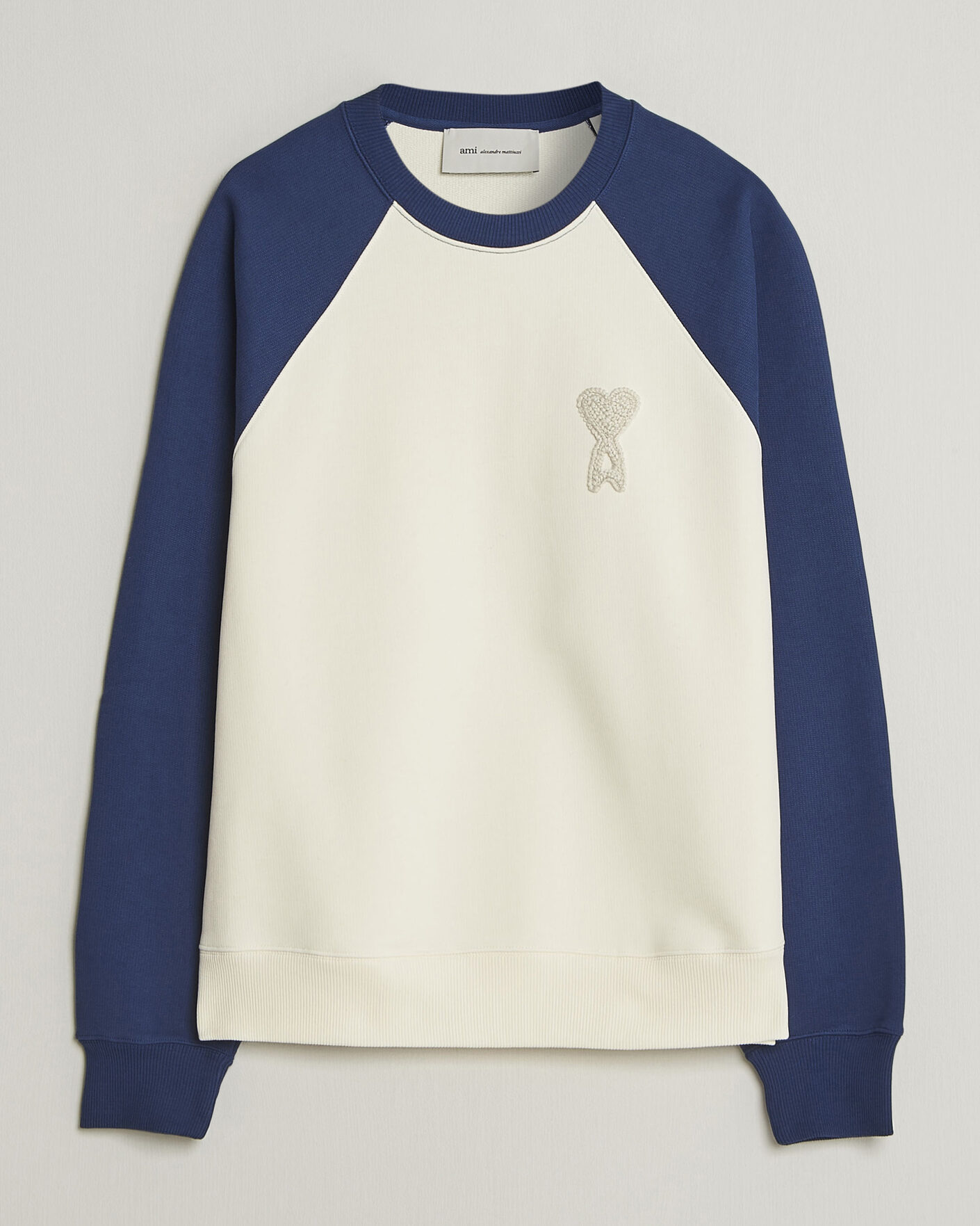 Homme | Pulls Et Tricots | AMI | Knitted Heart Logo Sweatshirt Creme/Navy