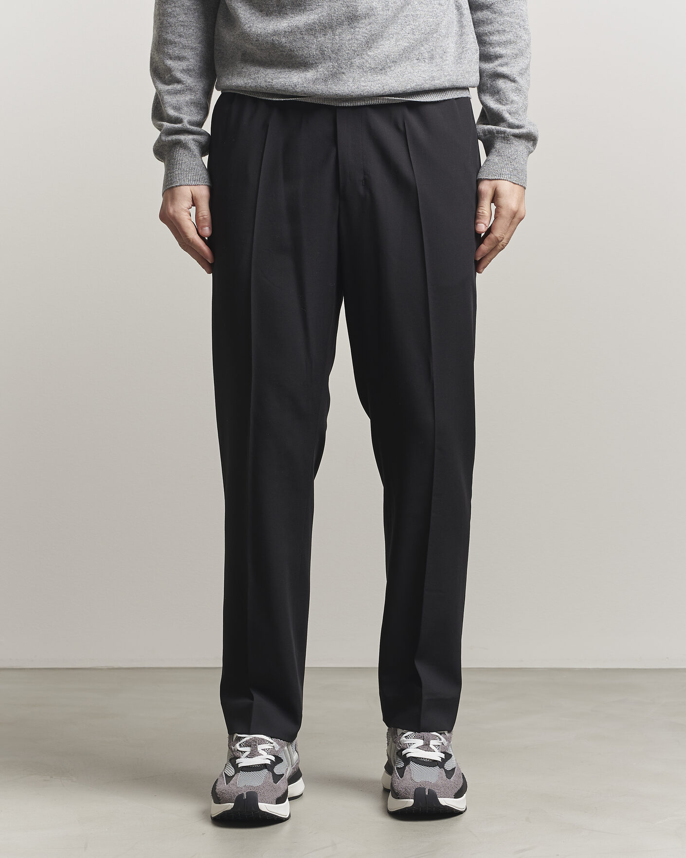 Homme | Pantalons | AMI | Wool Drawstring Trousers Black