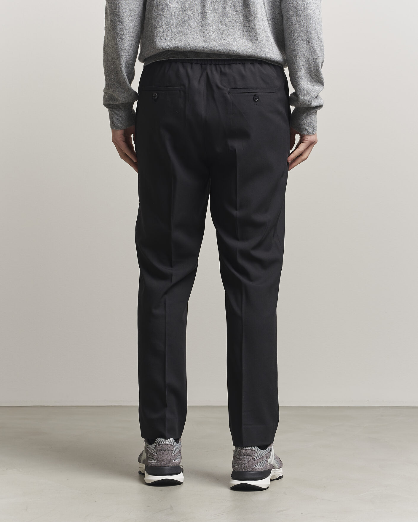 Homme | Pantalons | AMI | Wool Drawstring Trousers Black